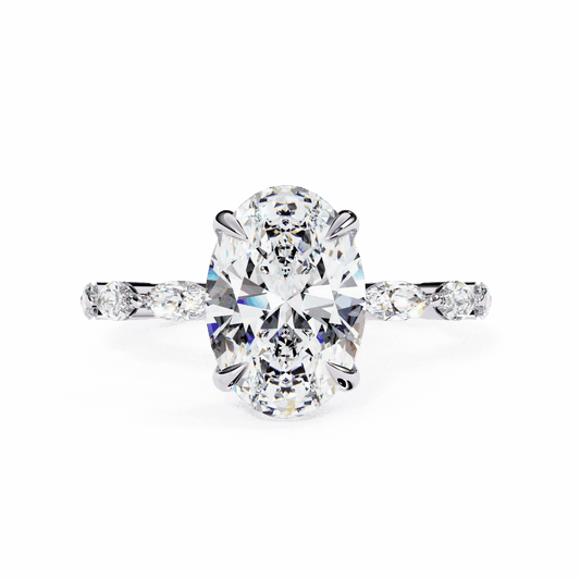 3.25 Carat Oval Infinity Solitaire Ring in Moissanite | House of Estara