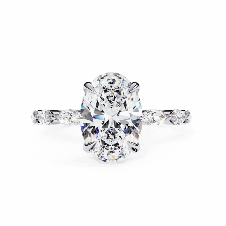 3.25 Carat Oval Infinity Solitaire Ring in Moissanite | House of Estara