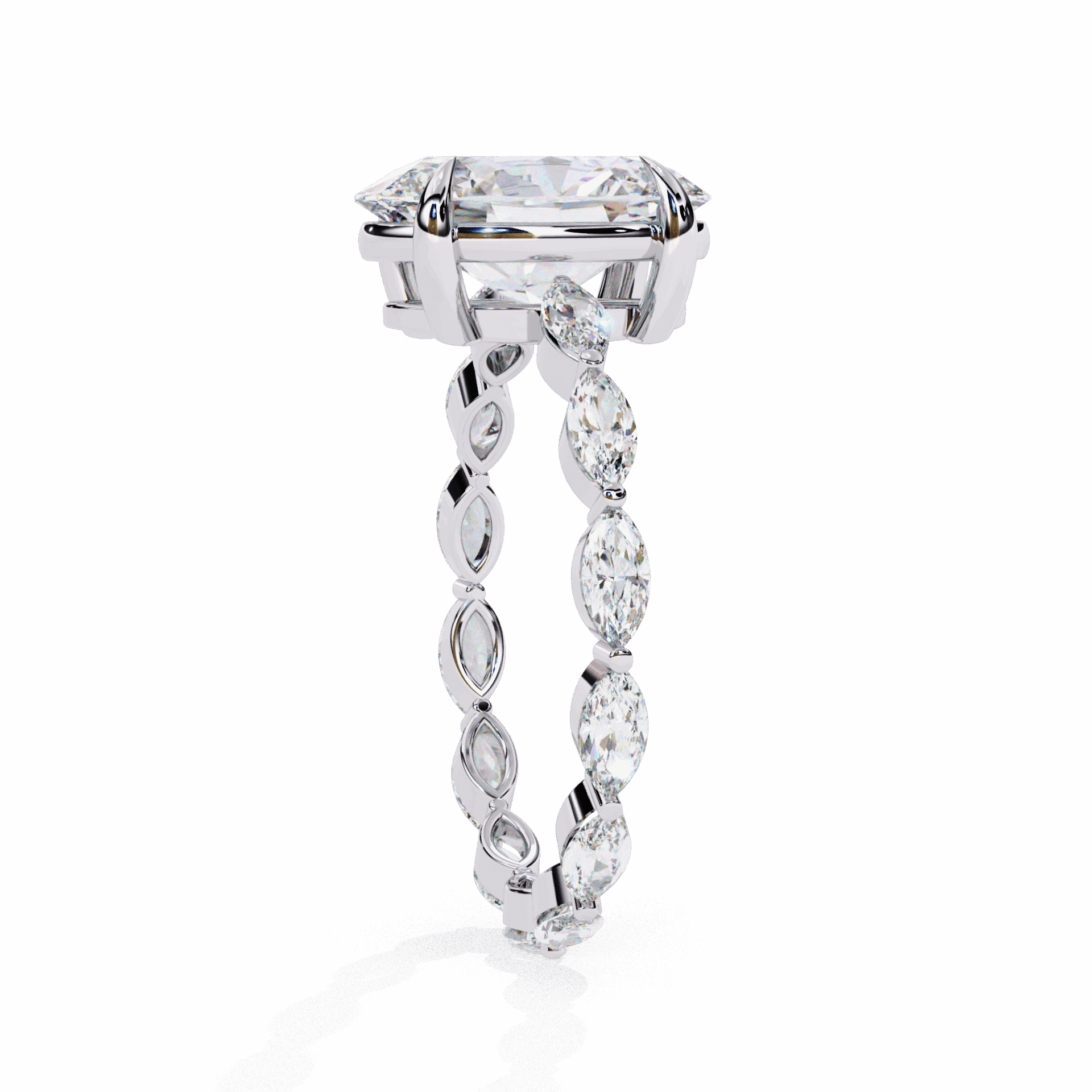 3.25 Carat Oval Infinity Solitaire Ring in Moissanite | House of Estara