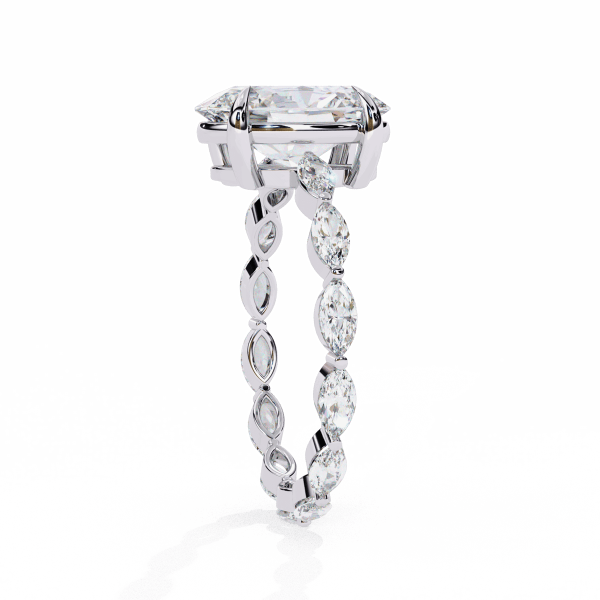 3.25 Carat Oval Infinity Solitaire Ring in Moissanite | House of Estara