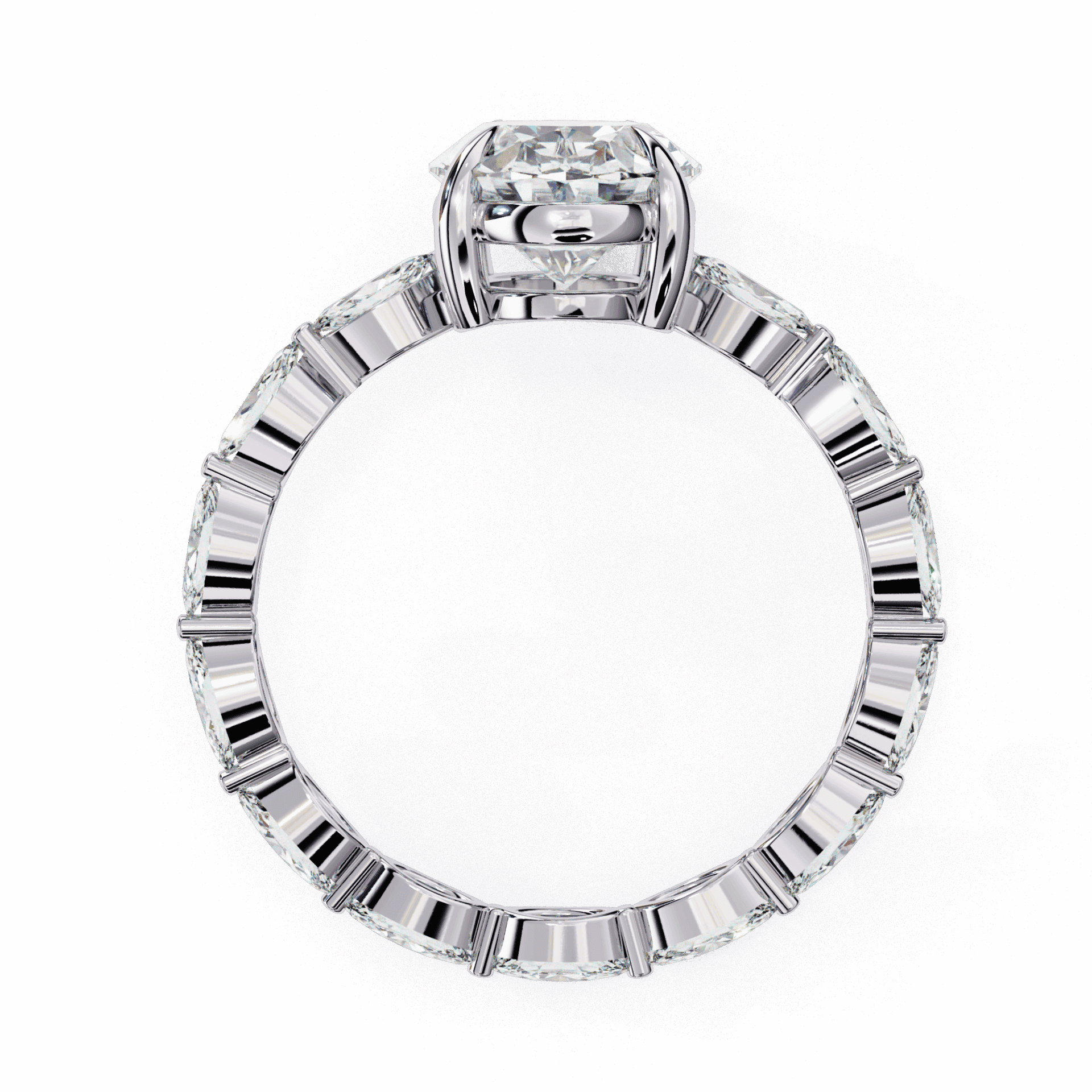 3.25 Carat Oval Infinity Solitaire Ring in Moissanite | House of Estara