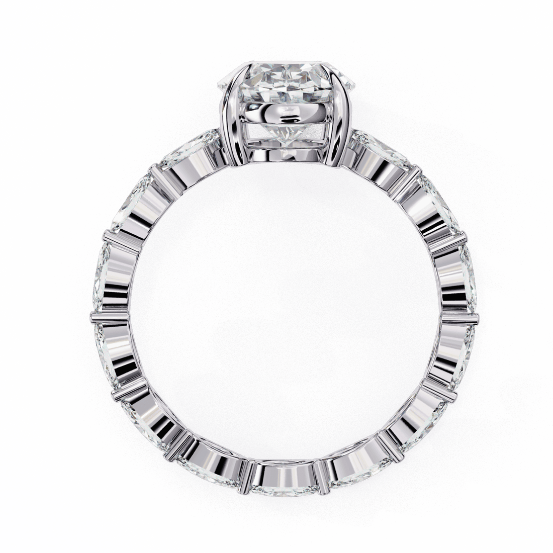 3.25 Carat Oval Infinity Solitaire Ring in Moissanite | House of Estara