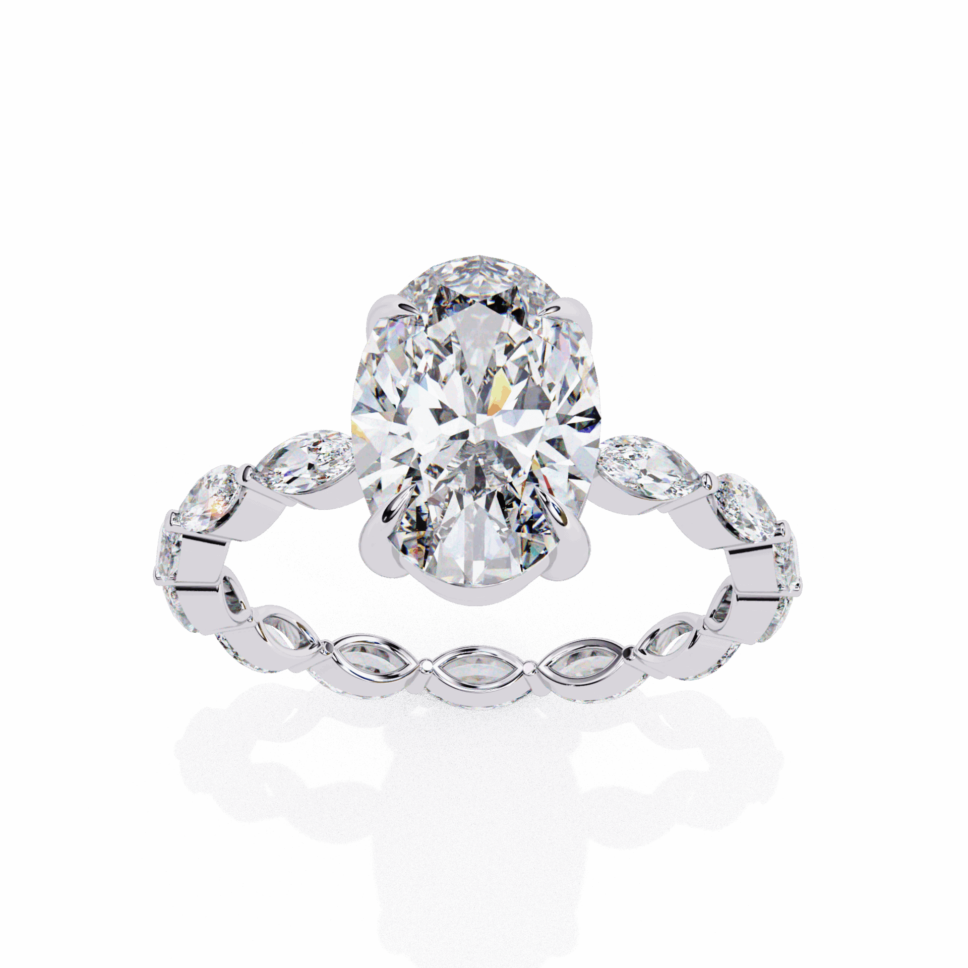 3.25 Carat Oval Infinity Solitaire Ring in Moissanite | House of Estara