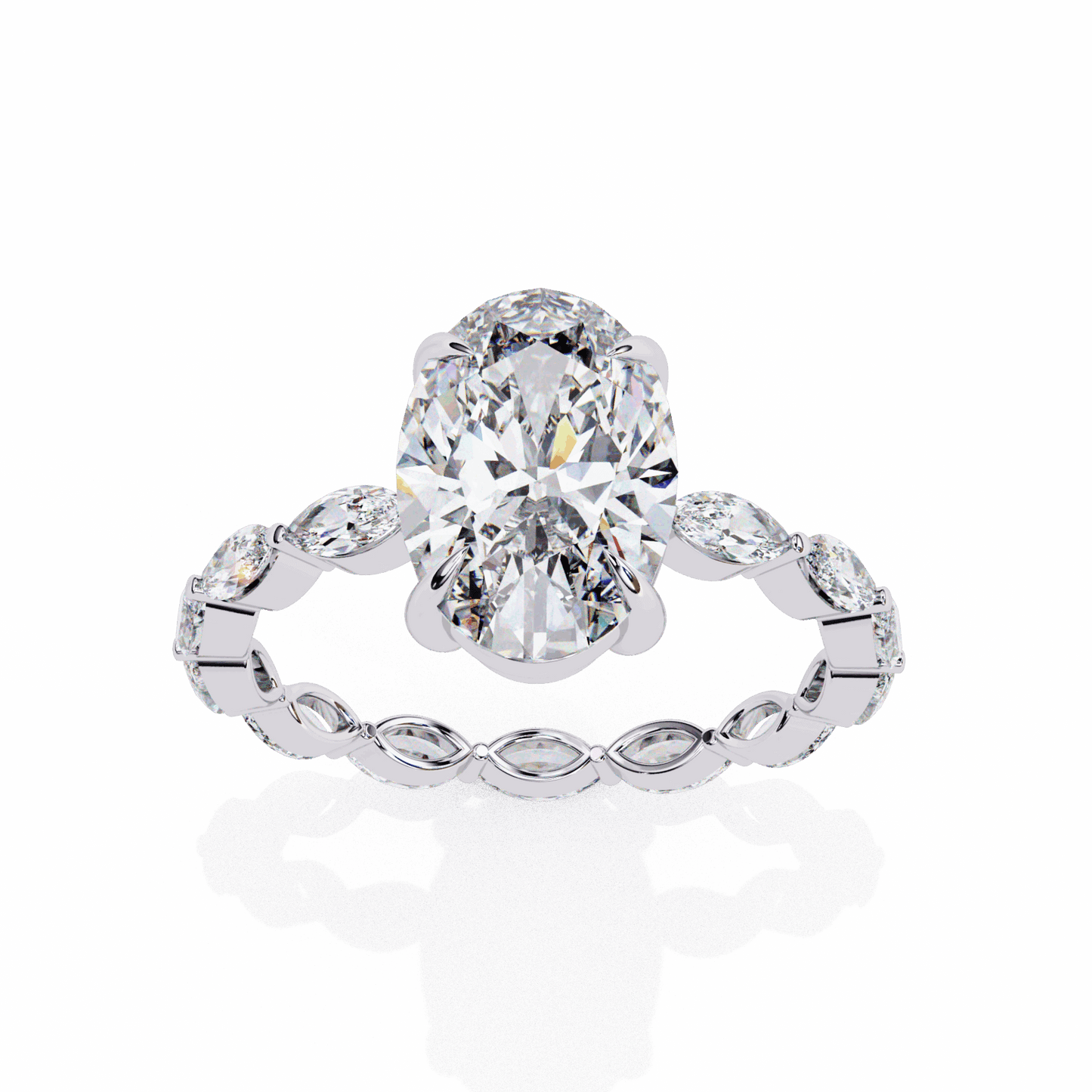 3.25 Carat Oval Infinity Solitaire Ring in Moissanite | House of Estara