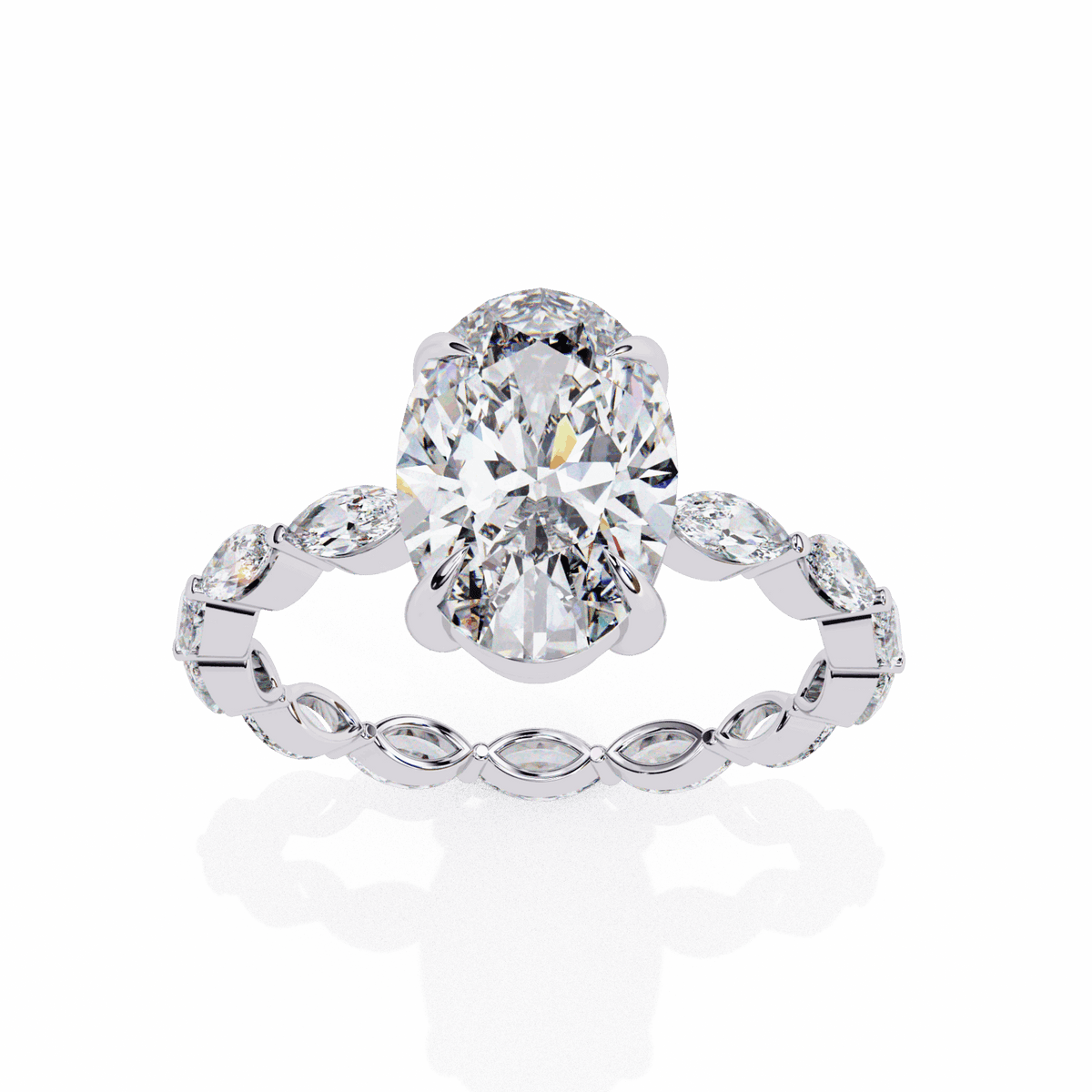 3.25 Carat Oval Infinity Solitaire Ring in Moissanite | House of Estara