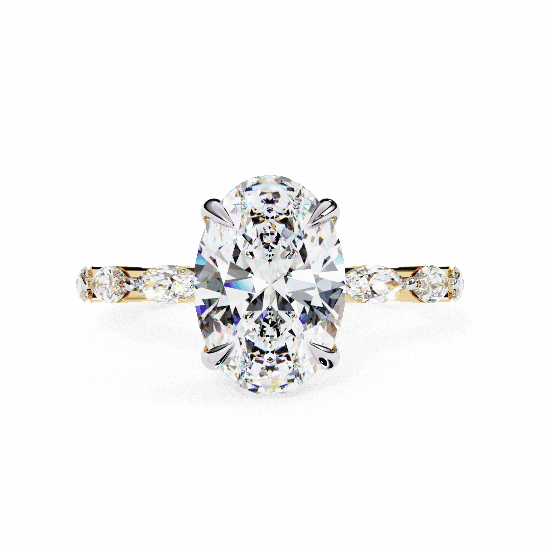 3.25 Carat Oval Infinity Solitaire Ring in Moissanite | House of Estara