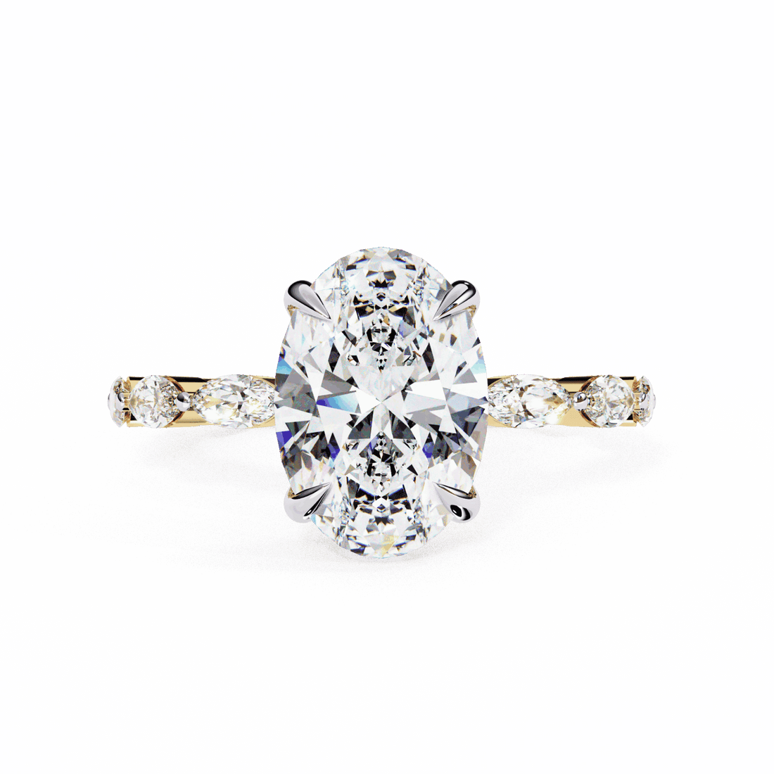 3.25 Carat Oval Infinity Solitaire Ring in Moissanite | House of Estara