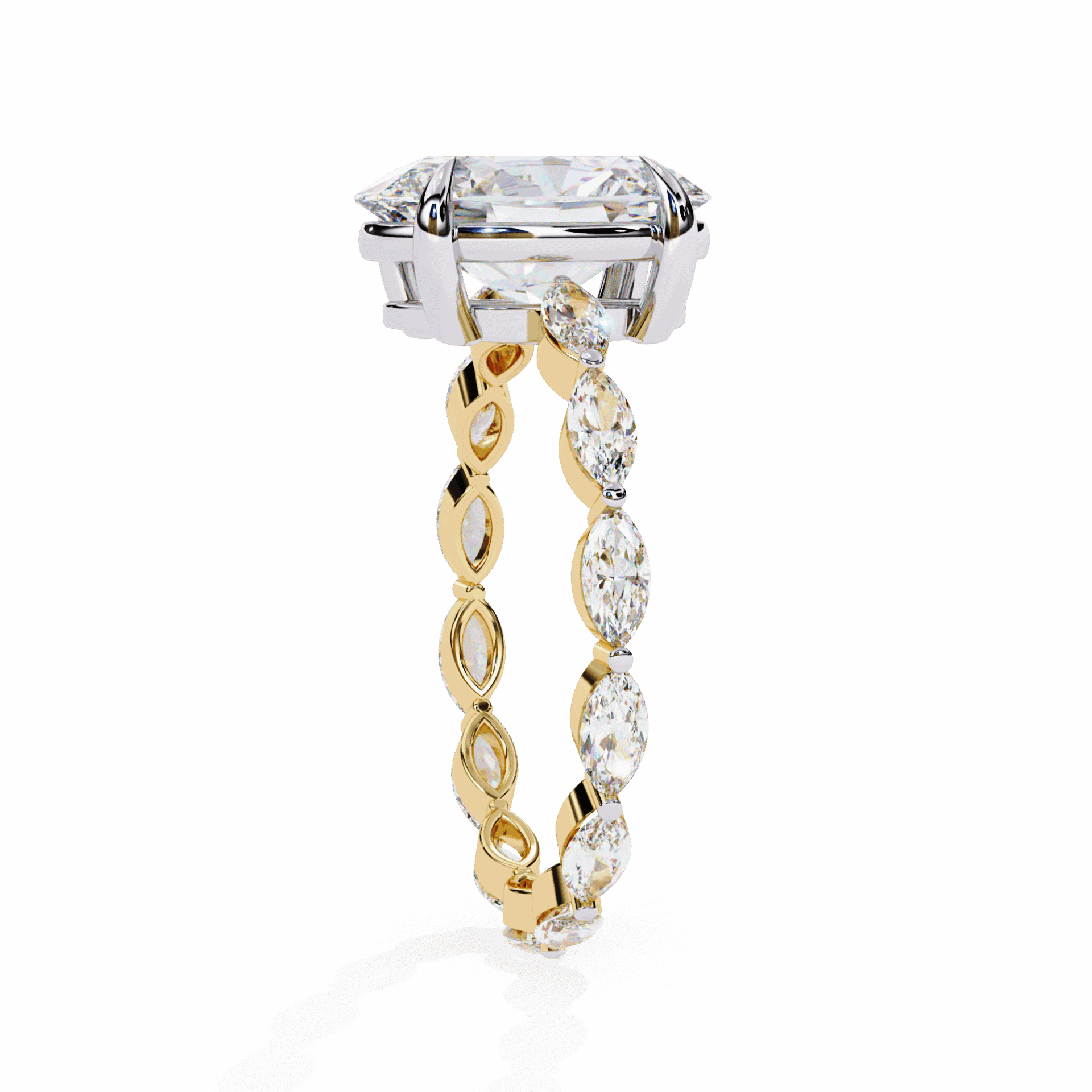 3.25 Carat Oval Infinity Solitaire Ring in Moissanite | House of Estara