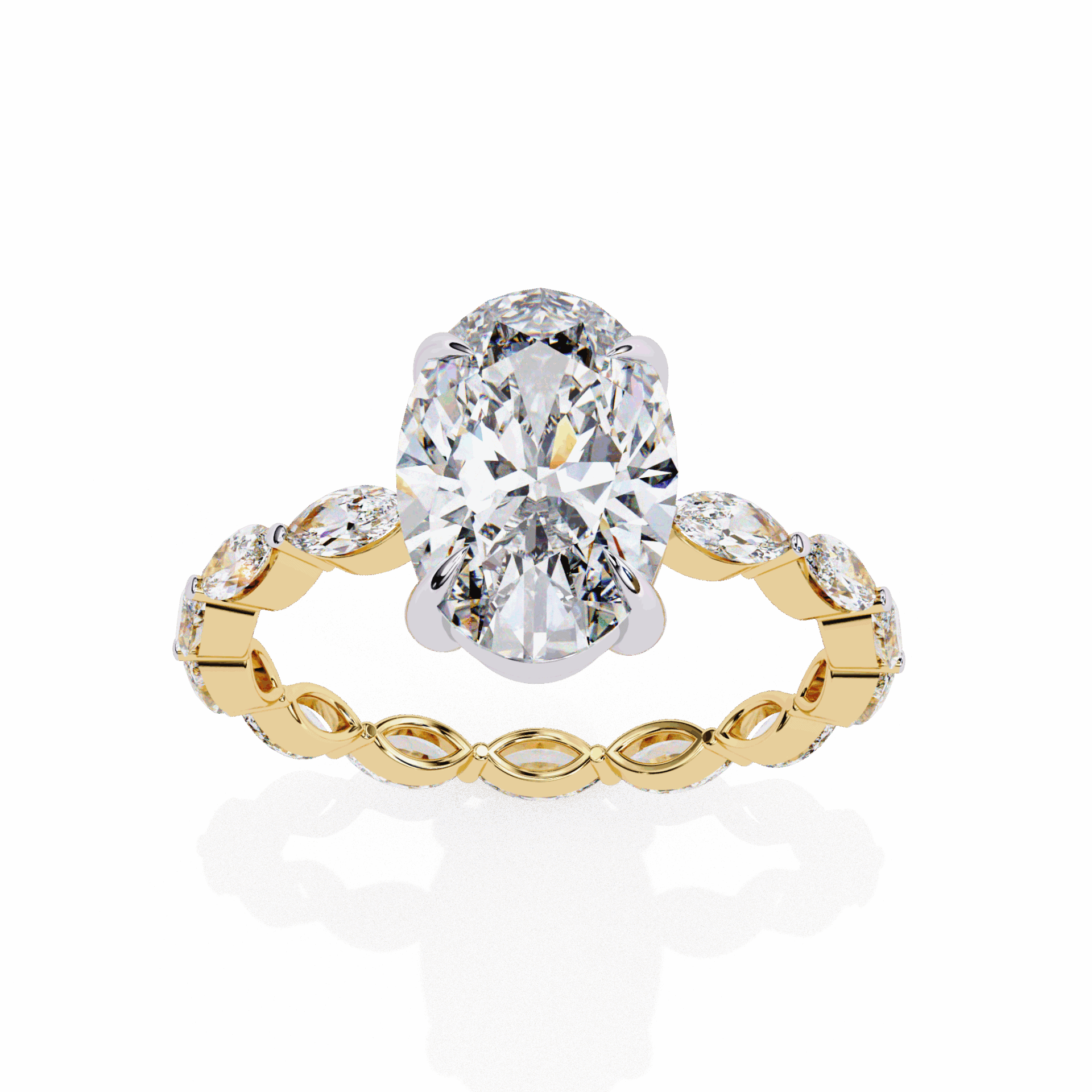 3.25 Carat Oval Infinity Solitaire Ring in Moissanite | House of Estara