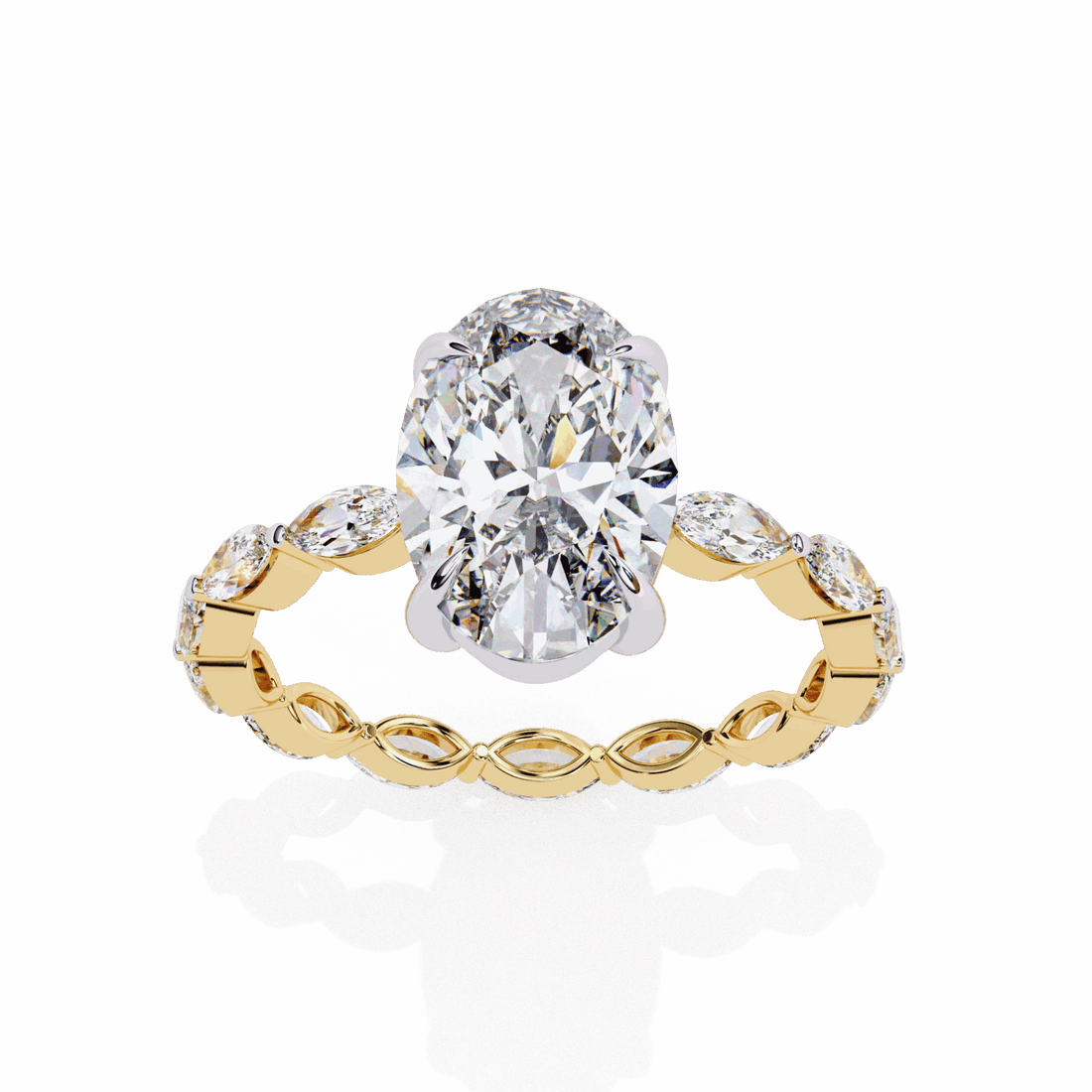 3.25 Carat Oval Infinity Solitaire Ring in Moissanite | House of Estara