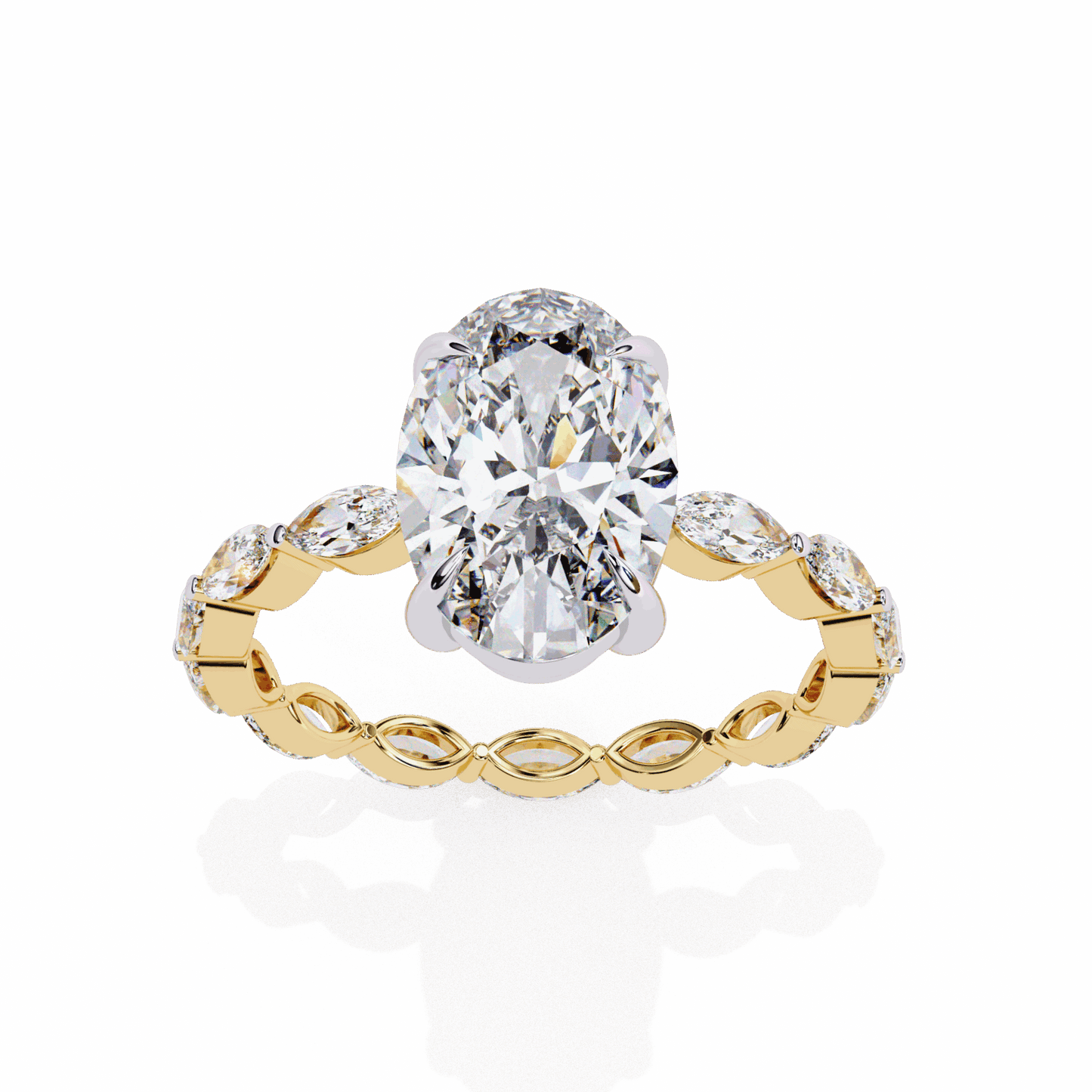 3.25 Carat Oval Infinity Solitaire Ring in Moissanite | House of Estara