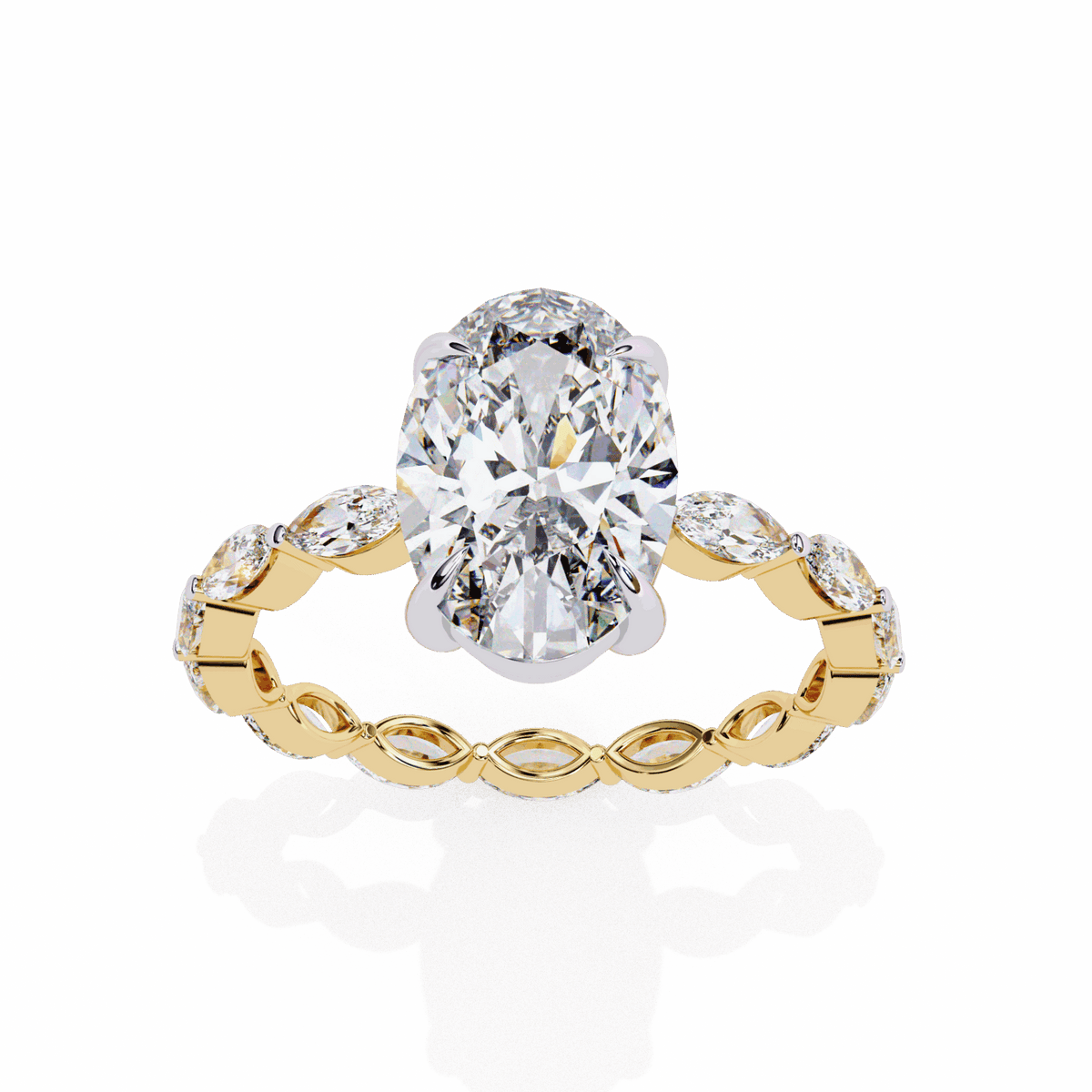 3.25 Carat Oval Infinity Solitaire Ring in Moissanite | House of Estara