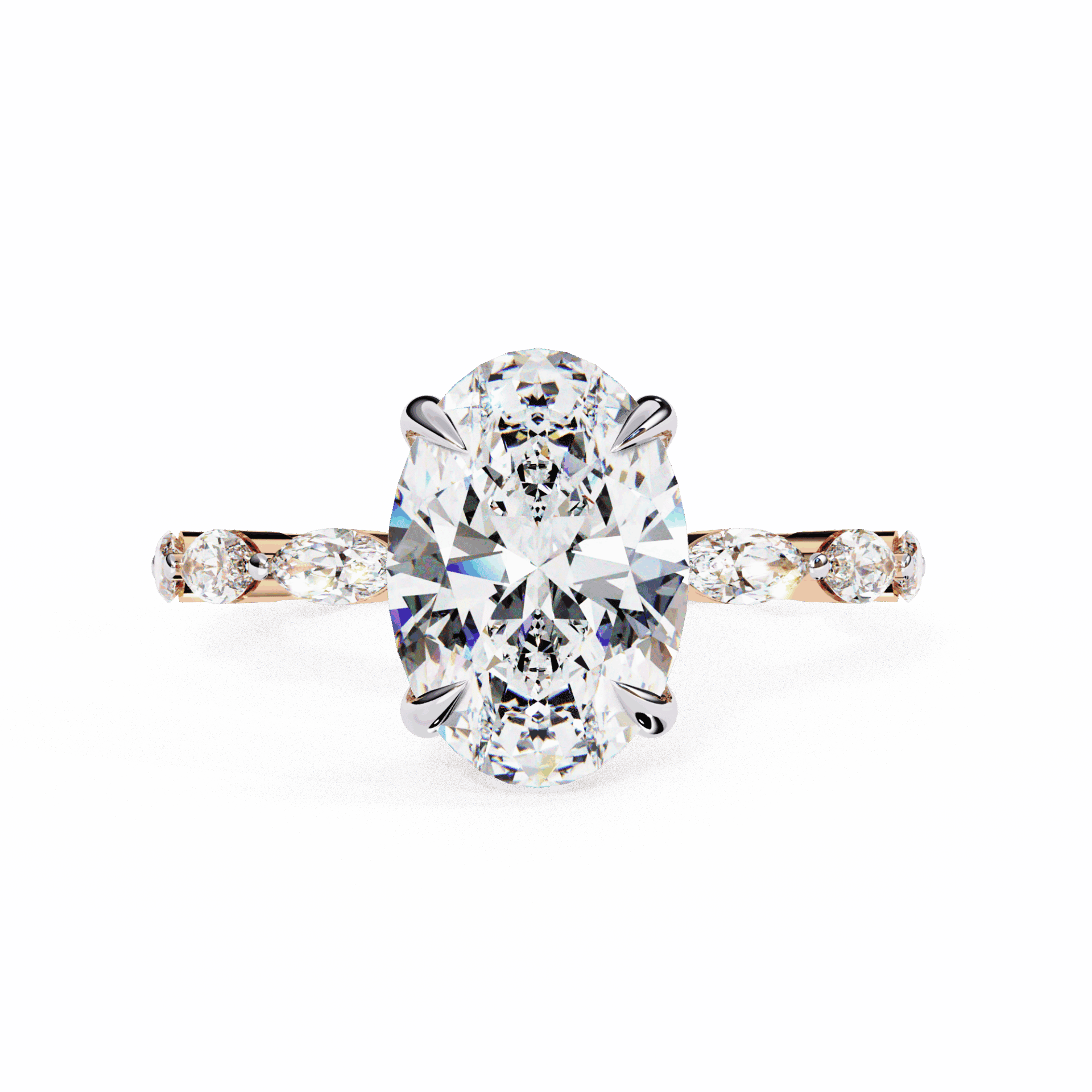 3.25 Carat Oval Infinity Solitaire Ring in Moissanite | House of Estara