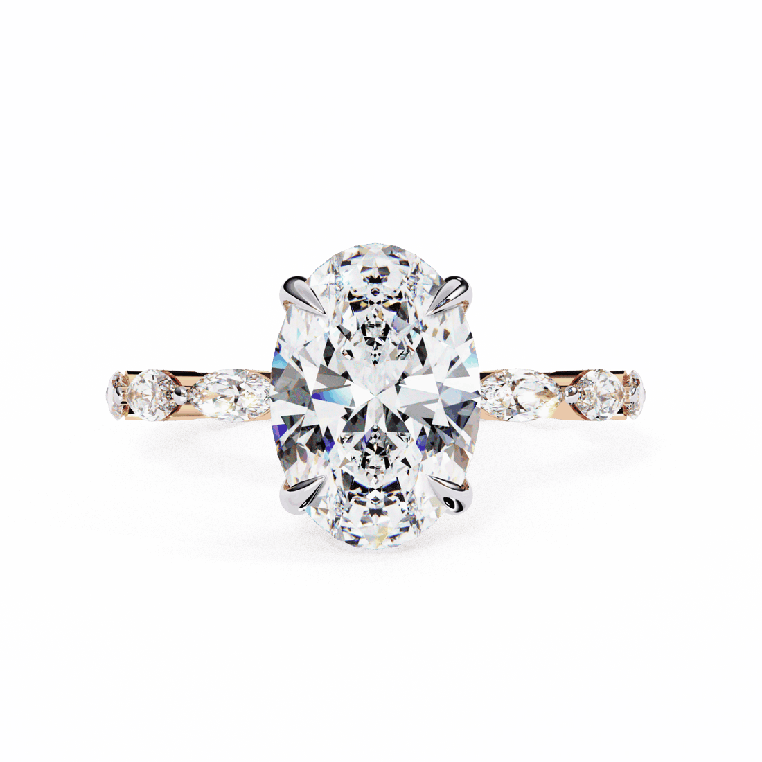 3.25 Carat Oval Infinity Solitaire Ring in Moissanite | House of Estara