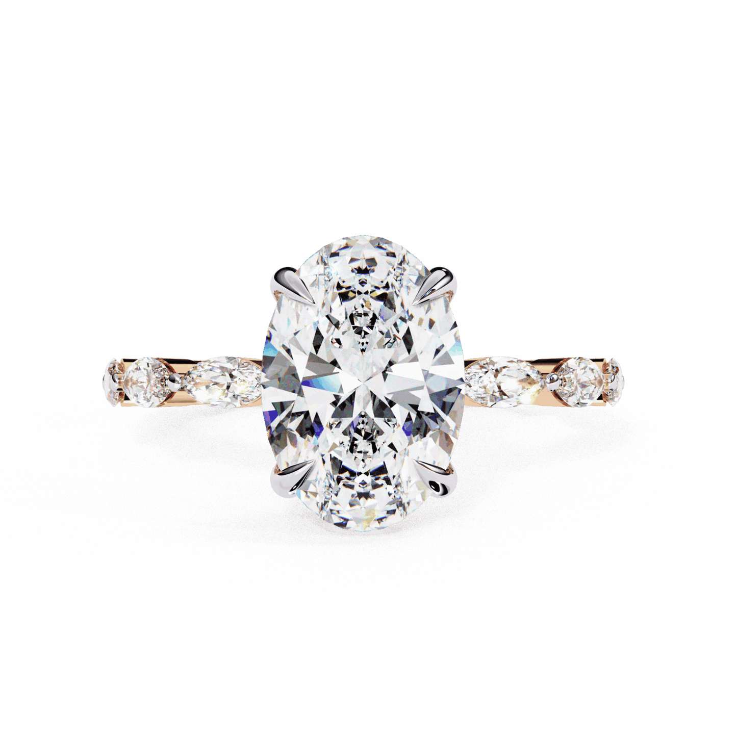 3.25 Carat Oval Infinity Solitaire Ring in Moissanite | House of Estara