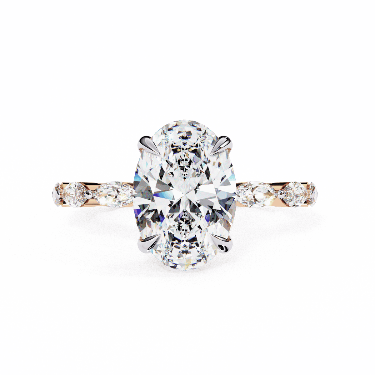 3.25 Carat Oval Infinity Solitaire Ring in Moissanite | House of Estara