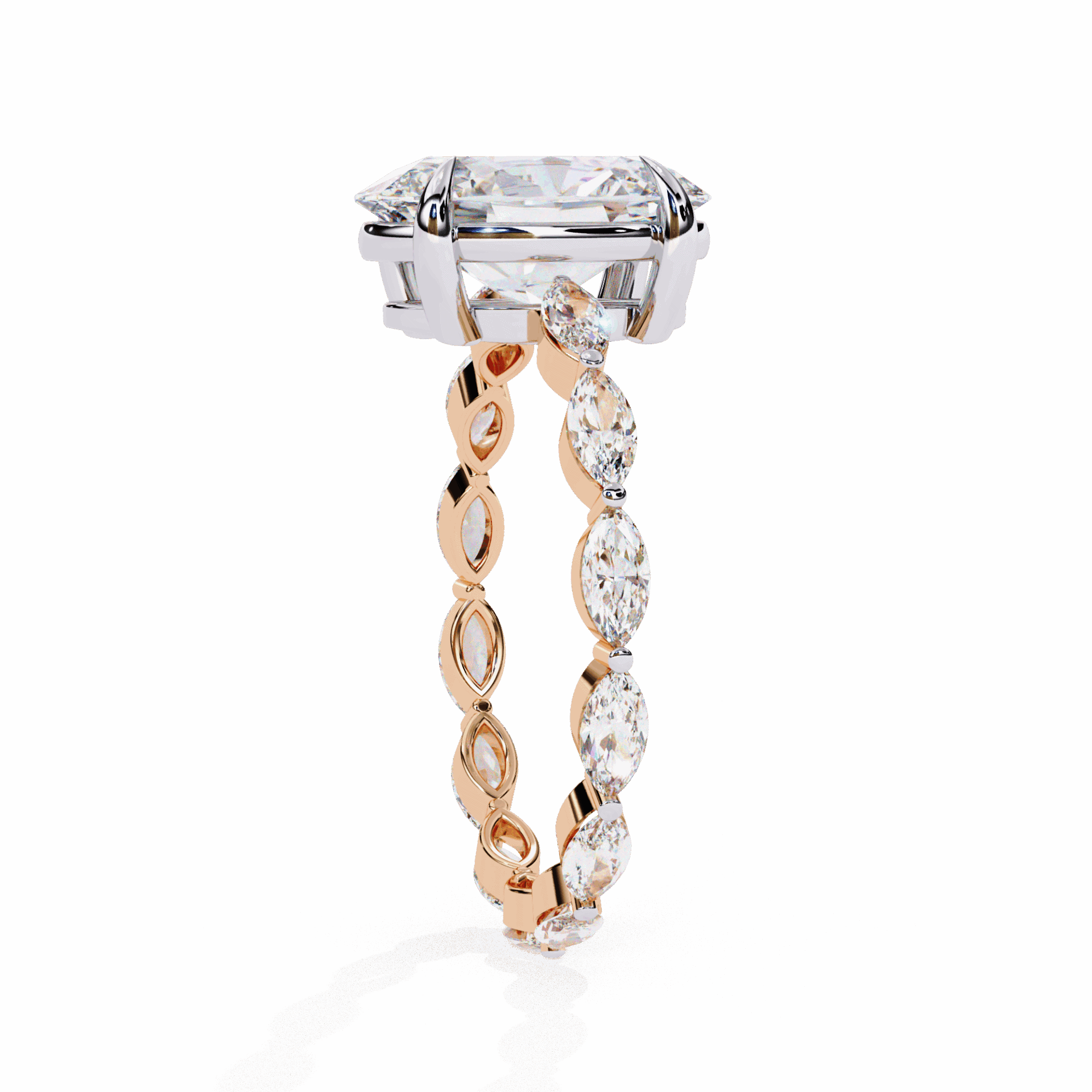 3.25 Carat Oval Infinity Solitaire Ring in Moissanite | House of Estara