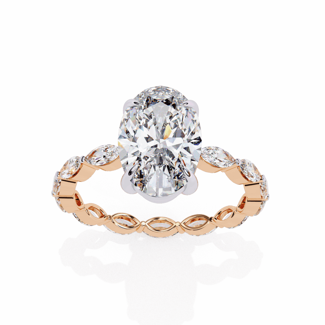 3.25 Carat Oval Infinity Solitaire Ring in Moissanite | House of Estara