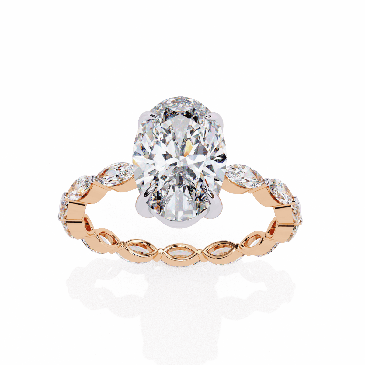 3.25 Carat Oval Infinity Solitaire Ring in Moissanite | House of Estara