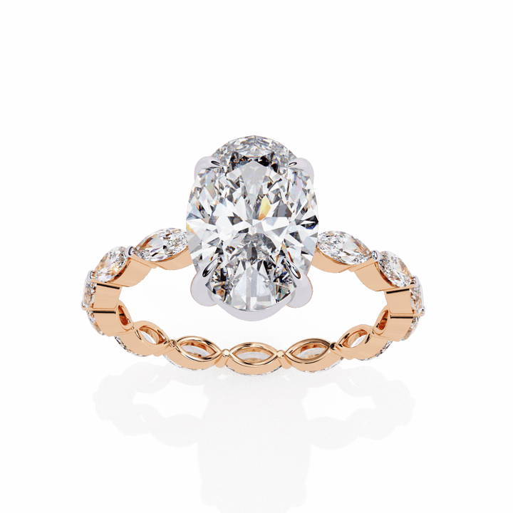 3.25 Carat Oval Infinity Solitaire Ring in Moissanite | House of Estara