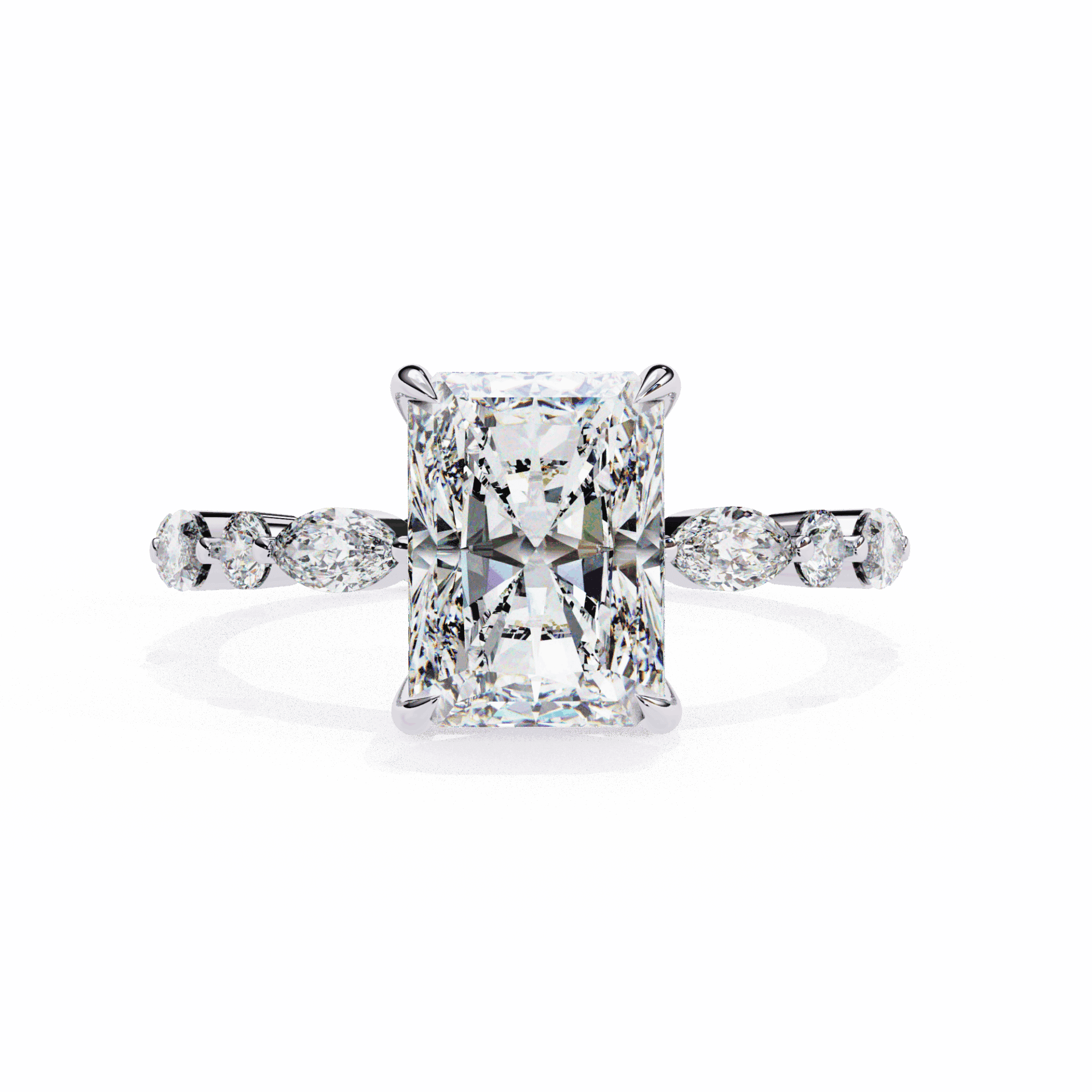 3.75 Carat Radiant Infinity Solitaire Ring in Moissanite | House of Estara