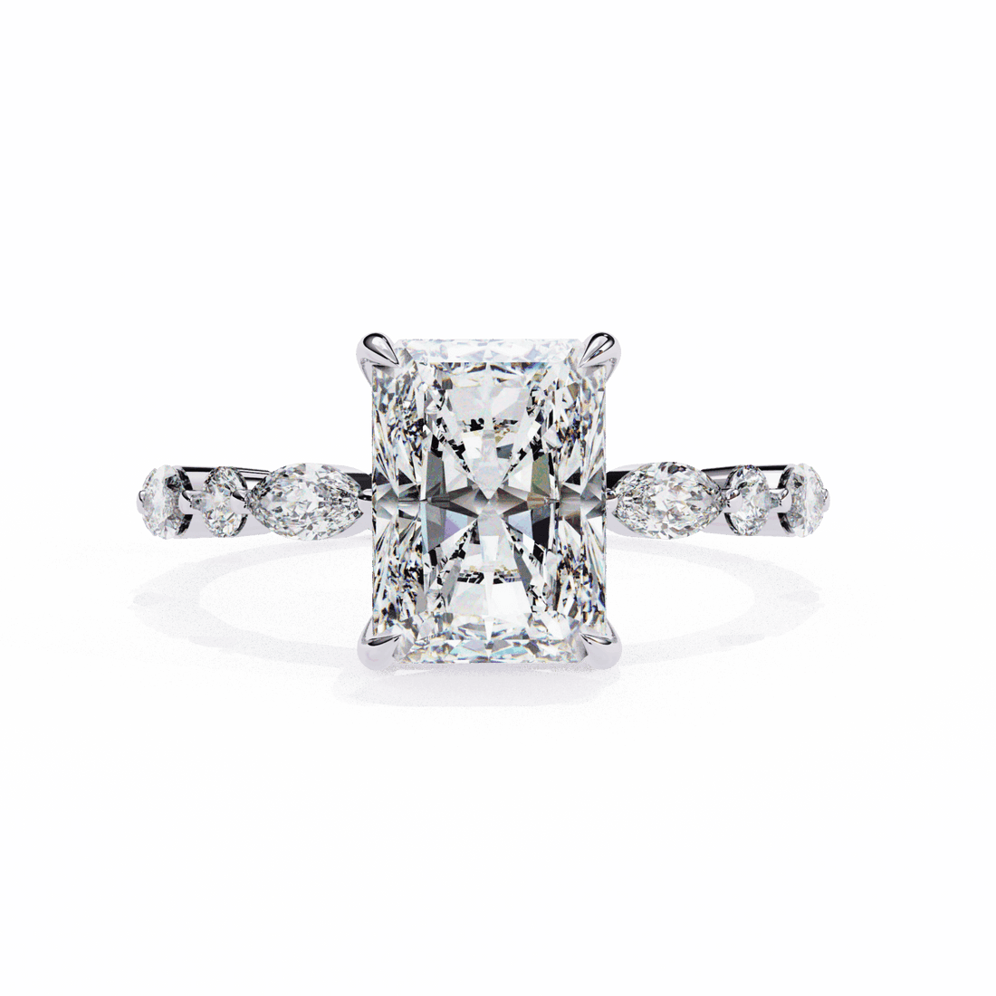 3.75 Carat Radiant Infinity Solitaire Ring in Moissanite | House of Estara