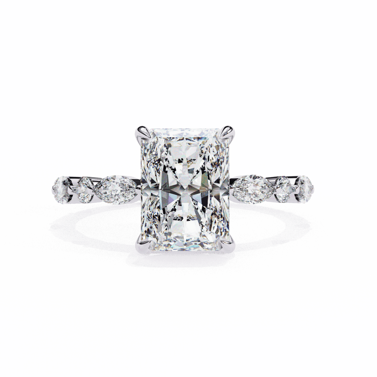3.75 Carat Radiant Infinity Solitaire Ring in Moissanite | House of Estara