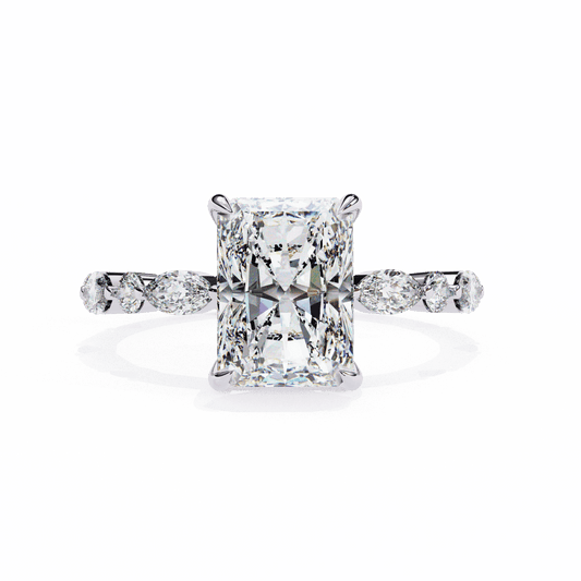 3.75 Carat Radiant Infinity Solitaire Ring in Moissanite | House of Estara