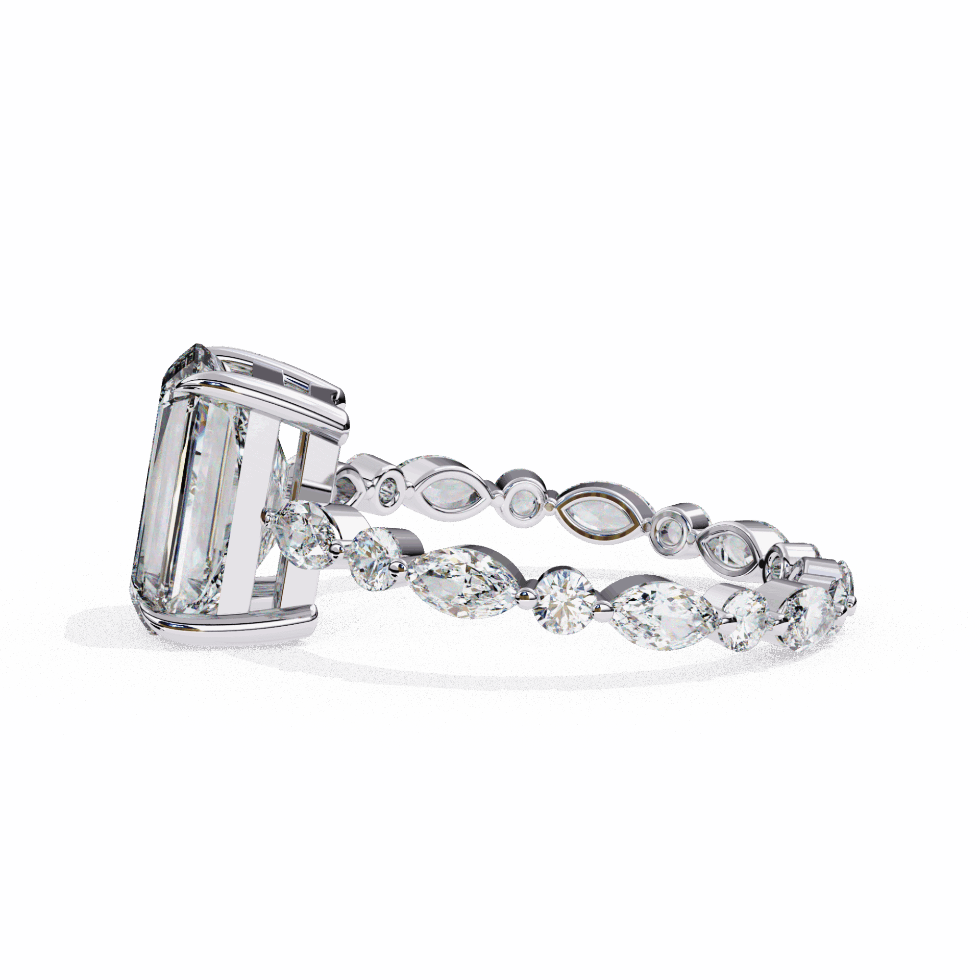 3.75 Carat Radiant Infinity Solitaire Ring in Moissanite | House of Estara