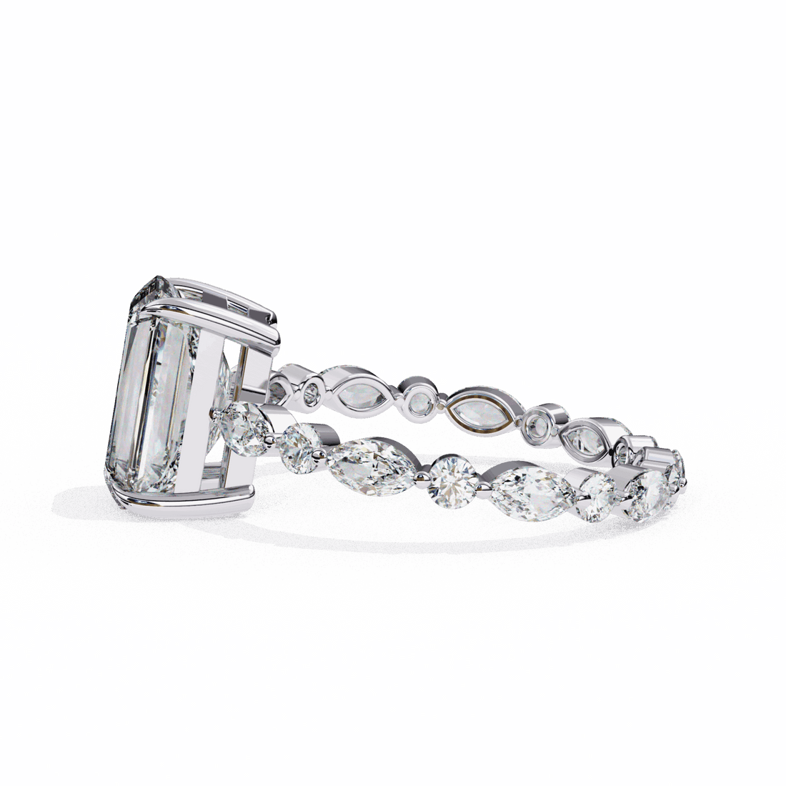 3.75 Carat Radiant Infinity Solitaire Ring in Moissanite | House of Estara