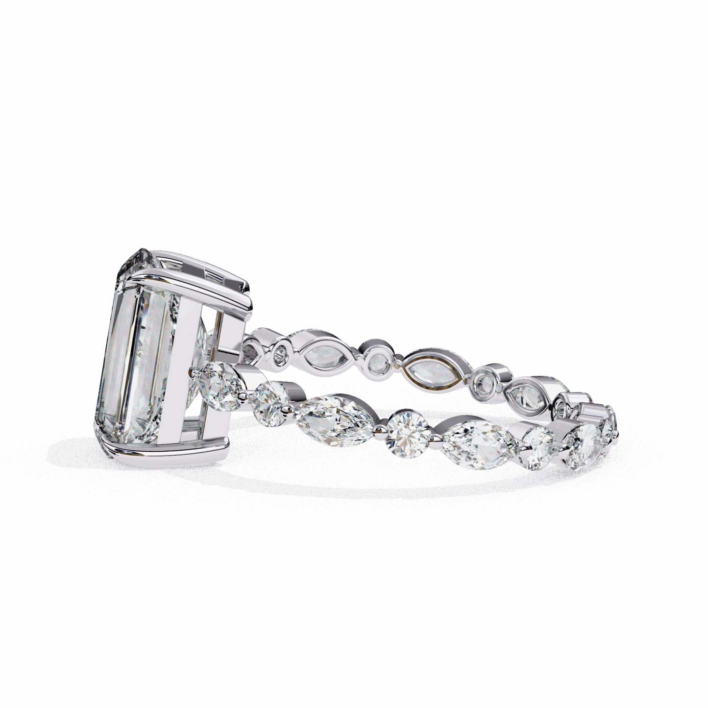 3.75 Carat Radiant Infinity Solitaire Ring in Moissanite | House of Estara