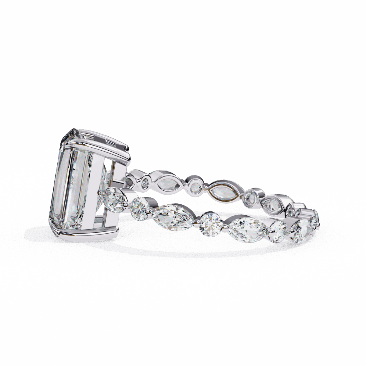 3.75 Carat Radiant Infinity Solitaire Ring in Moissanite | House of Estara
