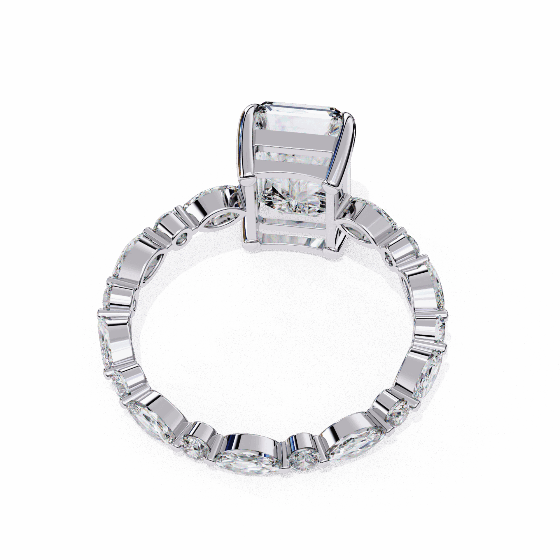 3.75 Carat Radiant Infinity Solitaire Ring in Moissanite | House of Estara