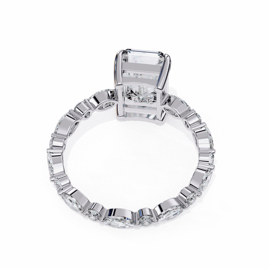 3.75 Carat Radiant Infinity Solitaire Ring in Moissanite | House of Estara