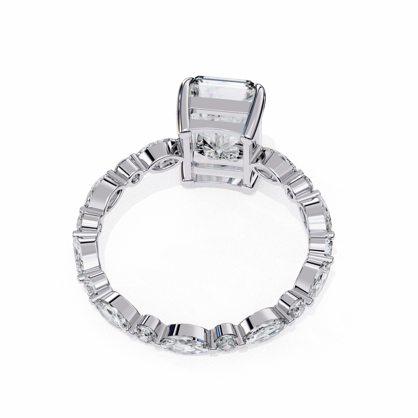 3.75 Carat Radiant Infinity Solitaire Ring in Moissanite | House of Estara