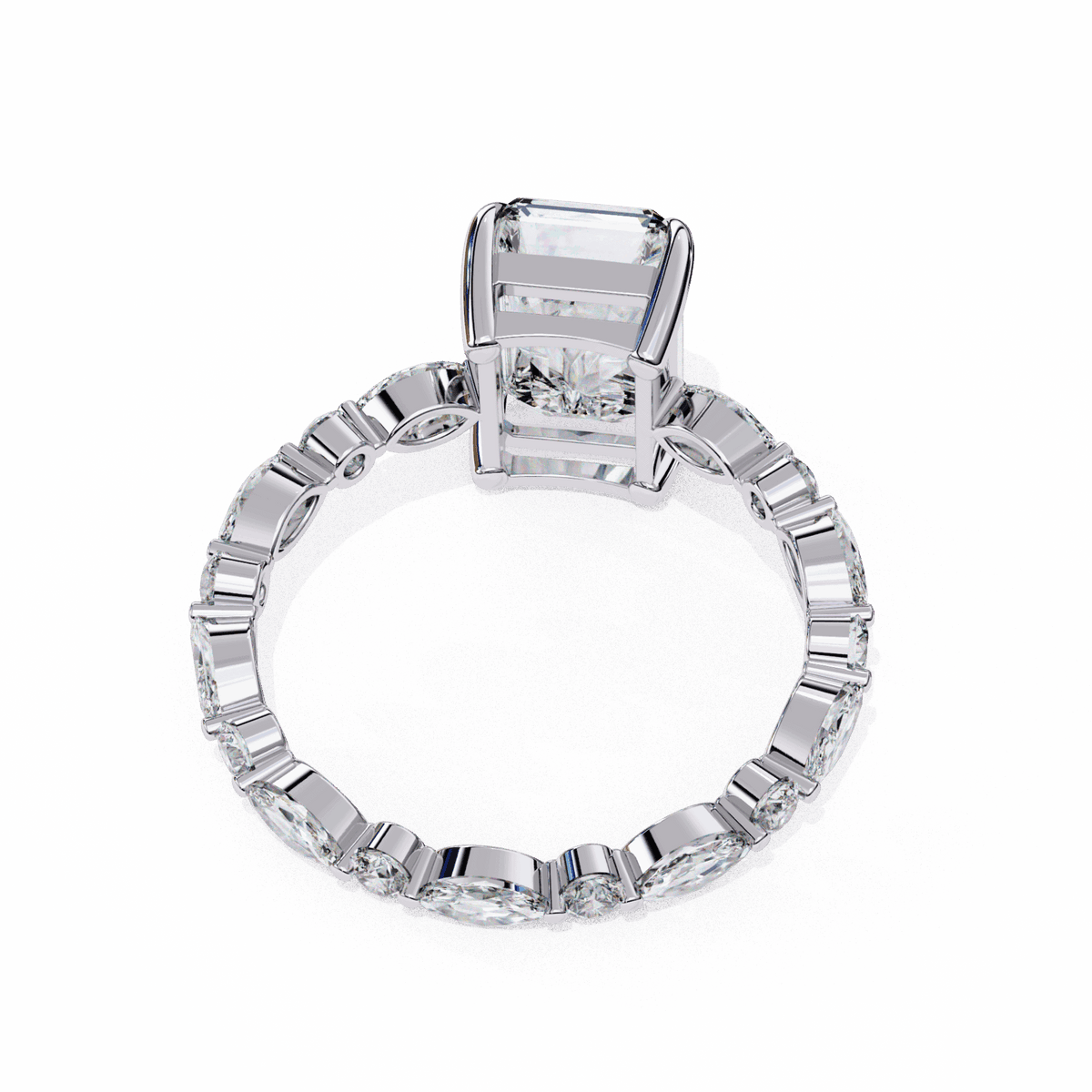 3.75 Carat Radiant Infinity Solitaire Ring in Moissanite | House of Estara