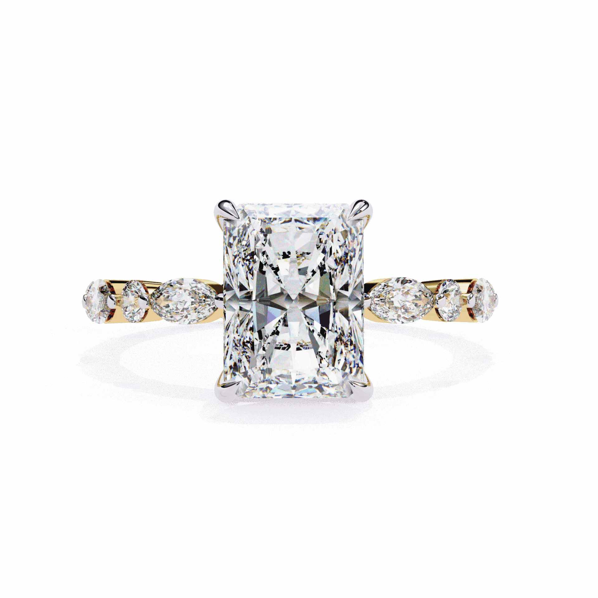 3.75 Carat Radiant Infinity Solitaire Ring in Moissanite | House of Estara