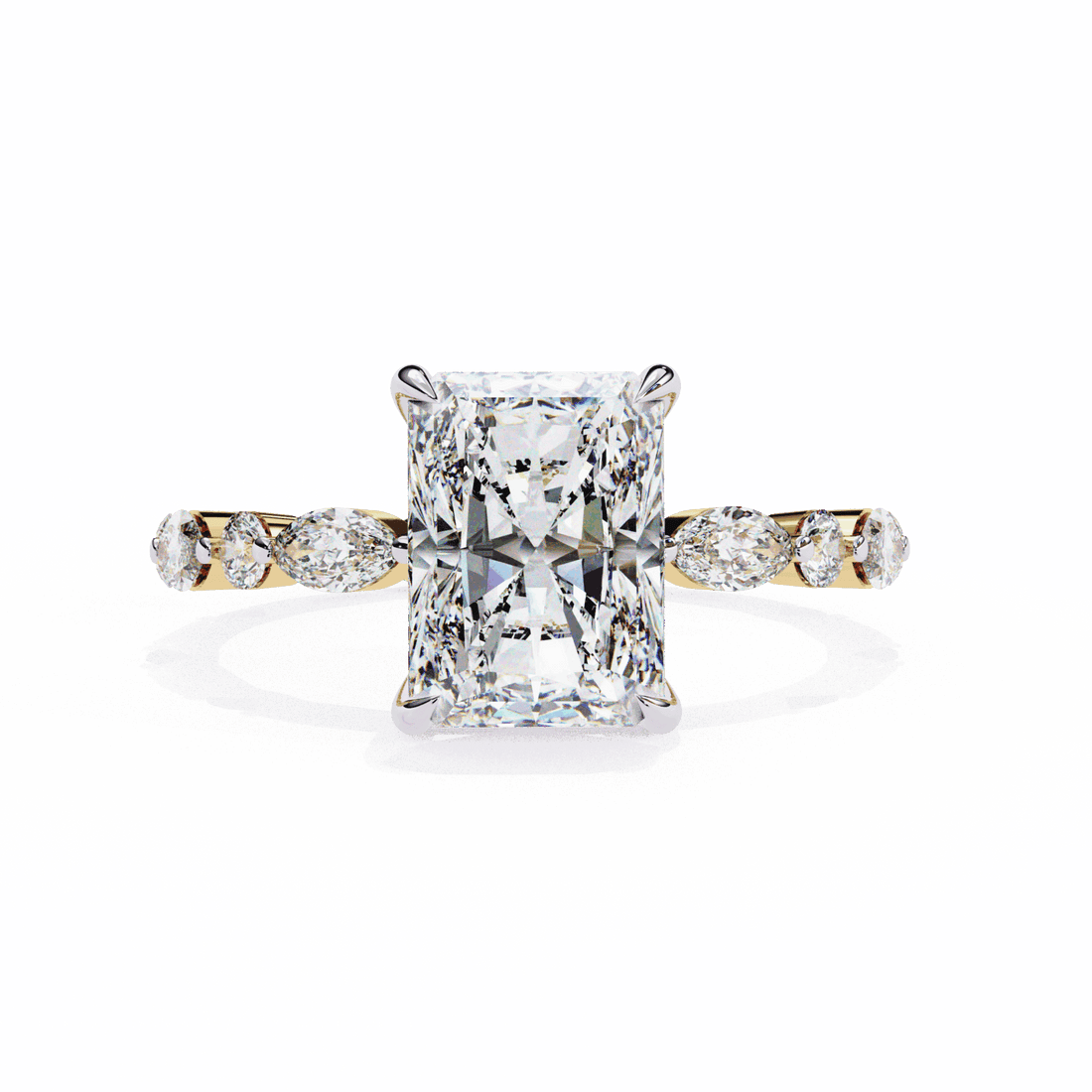 3.75 Carat Radiant Infinity Solitaire Ring in Moissanite | House of Estara