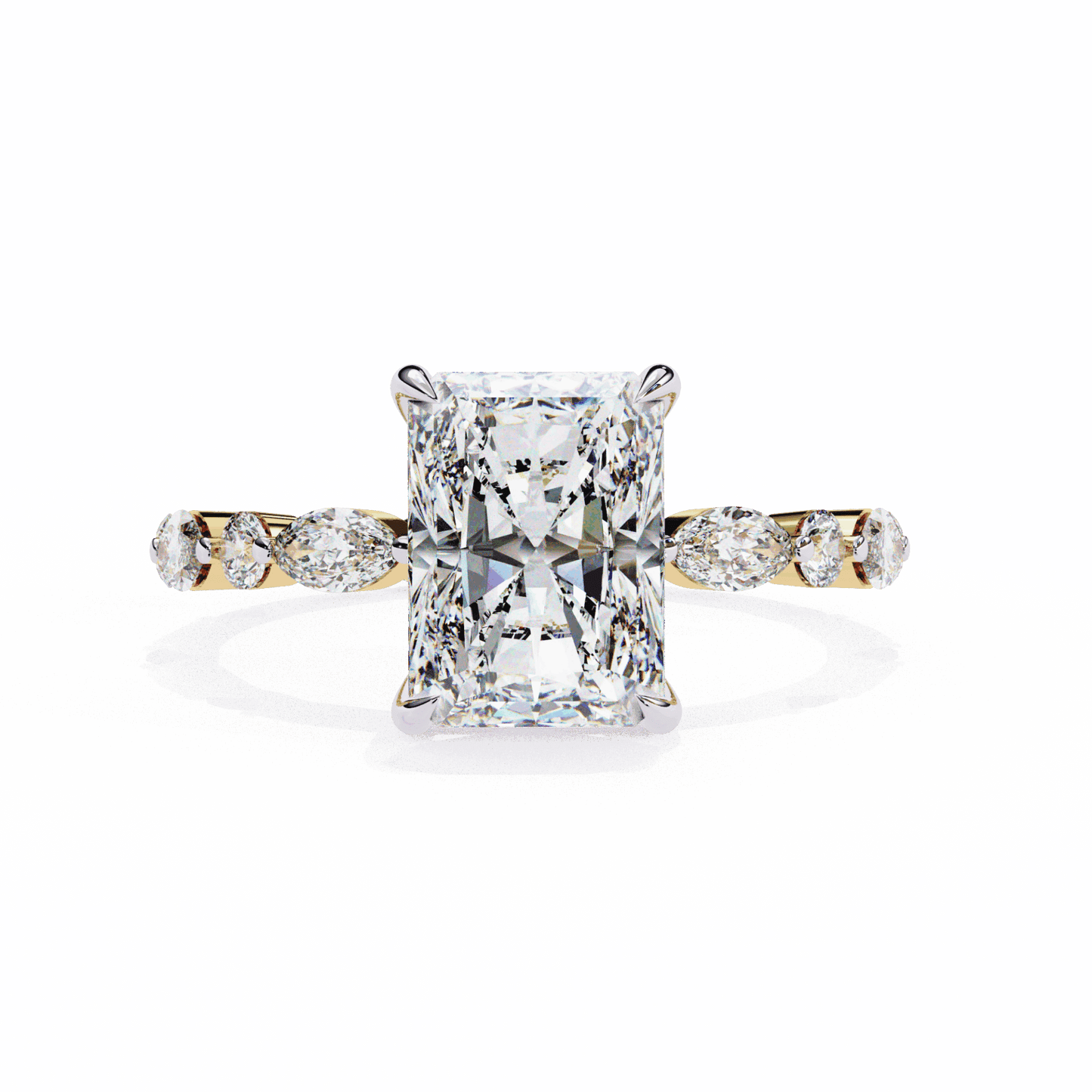3.75 Carat Radiant Infinity Solitaire Ring in Moissanite | House of Estara