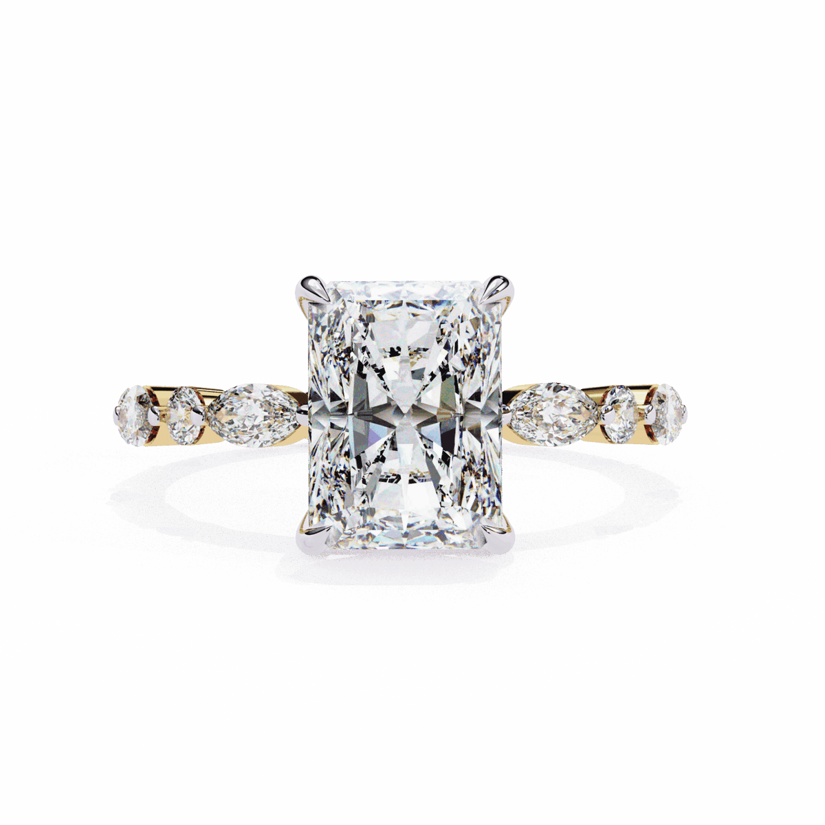 3.75 Carat Radiant Infinity Solitaire Ring in Moissanite | House of Estara