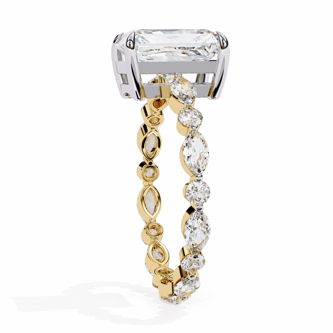 3.75 Carat Radiant Infinity Solitaire Ring in Moissanite | House of Estara