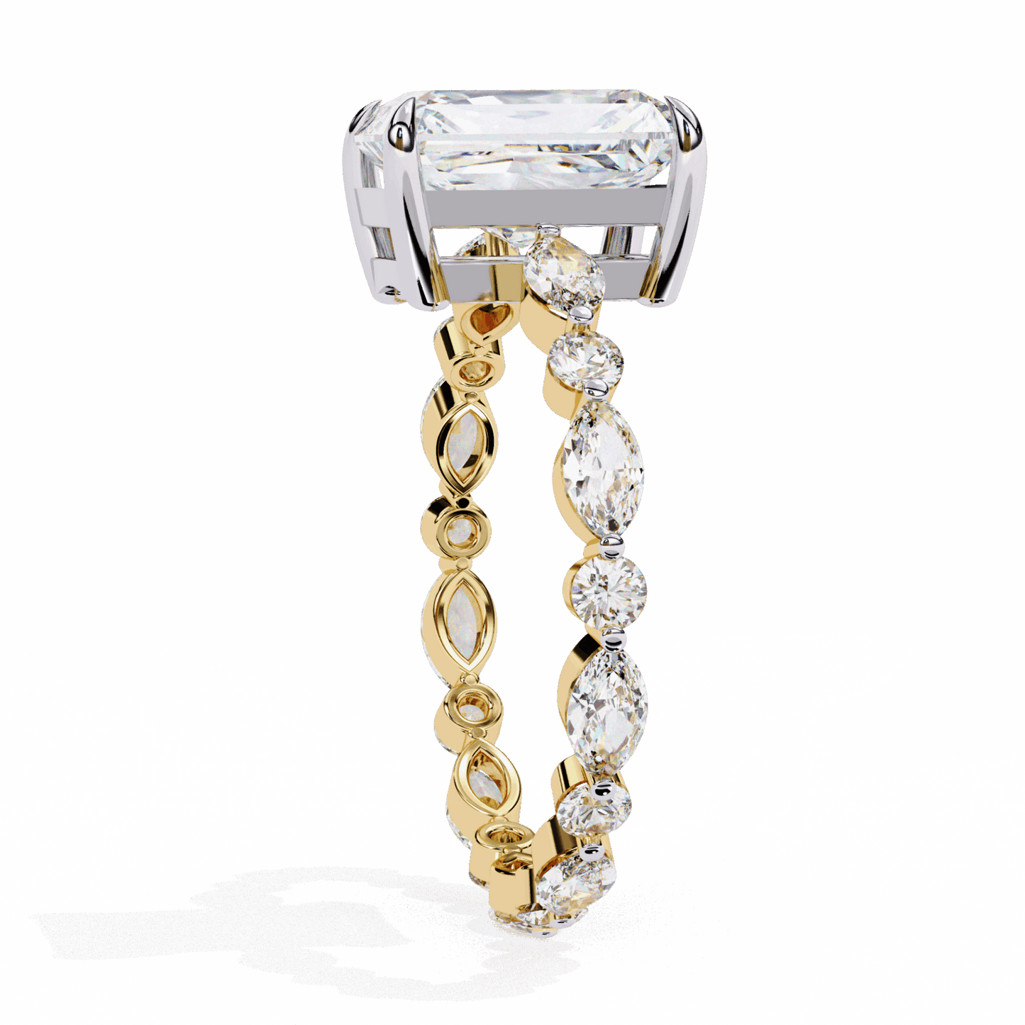 3.75 Carat Radiant Infinity Solitaire Ring in Moissanite | House of Estara
