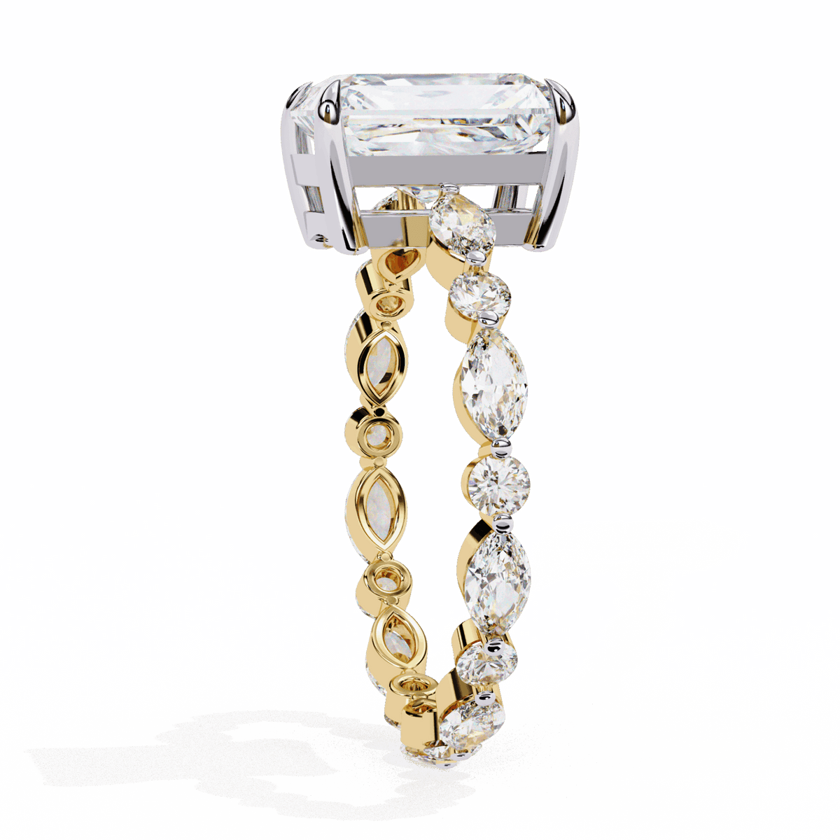 3.75 Carat Radiant Infinity Solitaire Ring in Moissanite | House of Estara