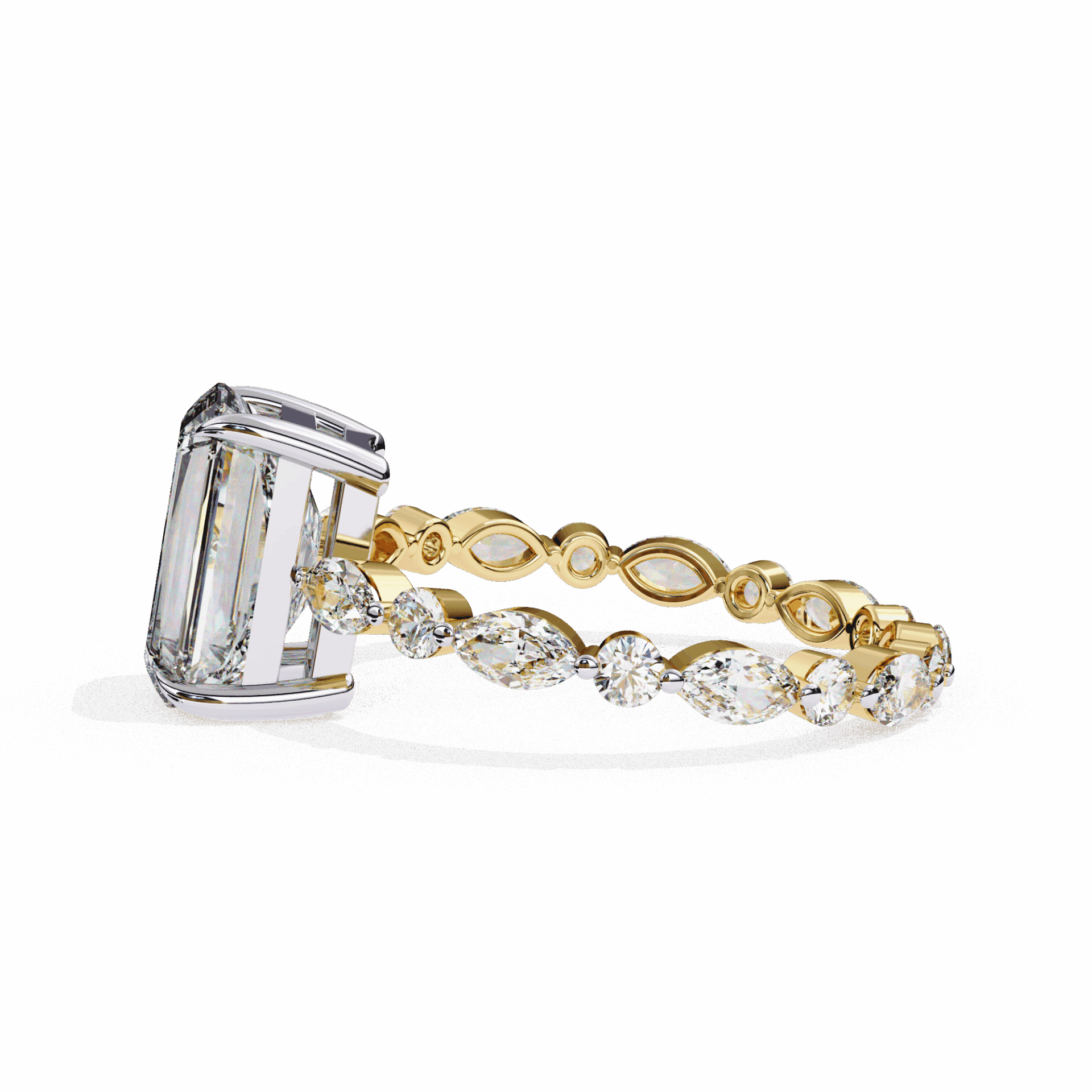 3.75 Carat Radiant Infinity Solitaire Ring in Moissanite | House of Estara