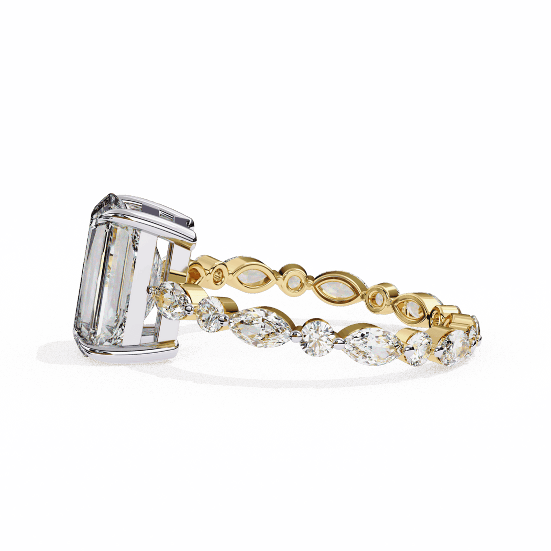 3.75 Carat Radiant Infinity Solitaire Ring in Moissanite | House of Estara
