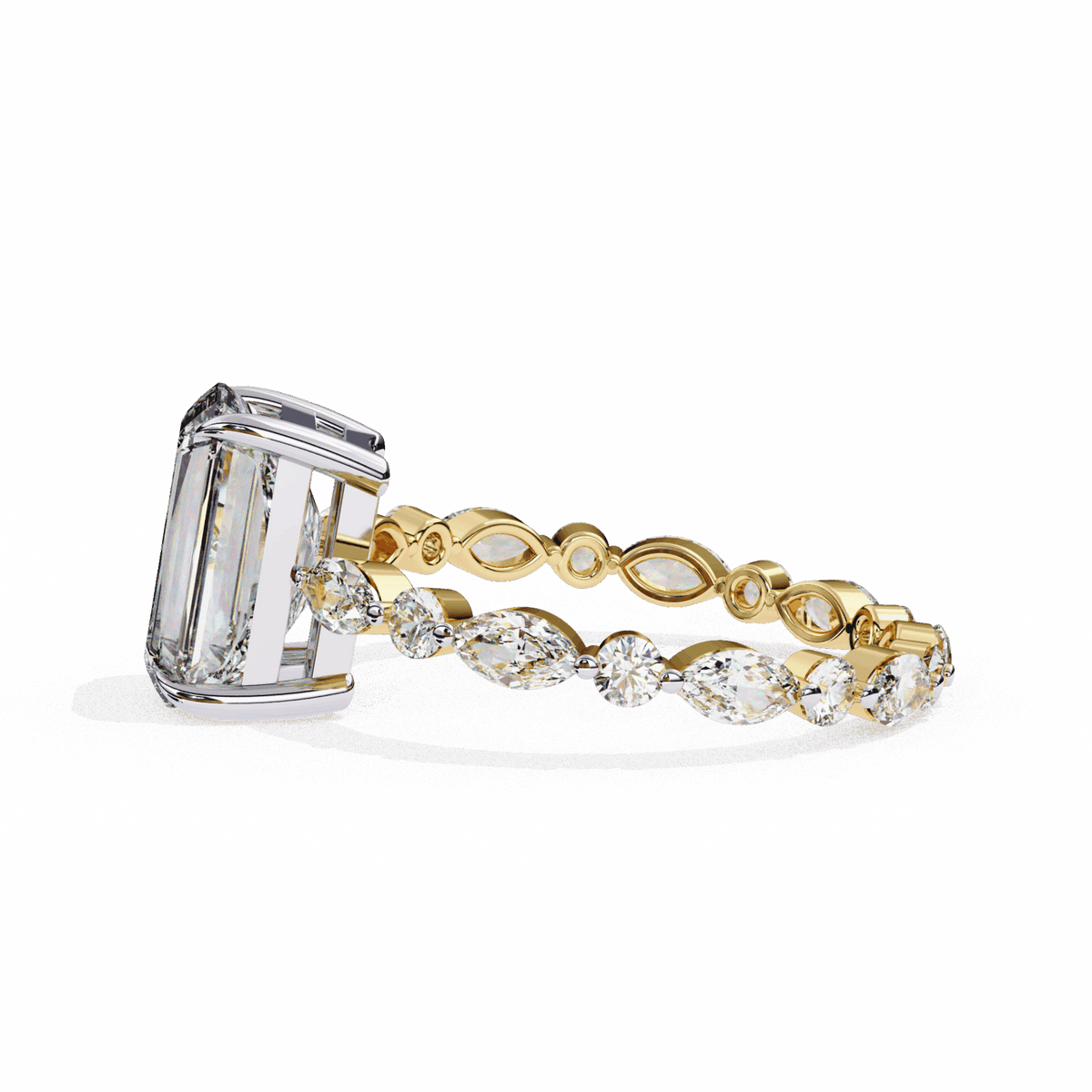 3.75 Carat Radiant Infinity Solitaire Ring in Moissanite | House of Estara