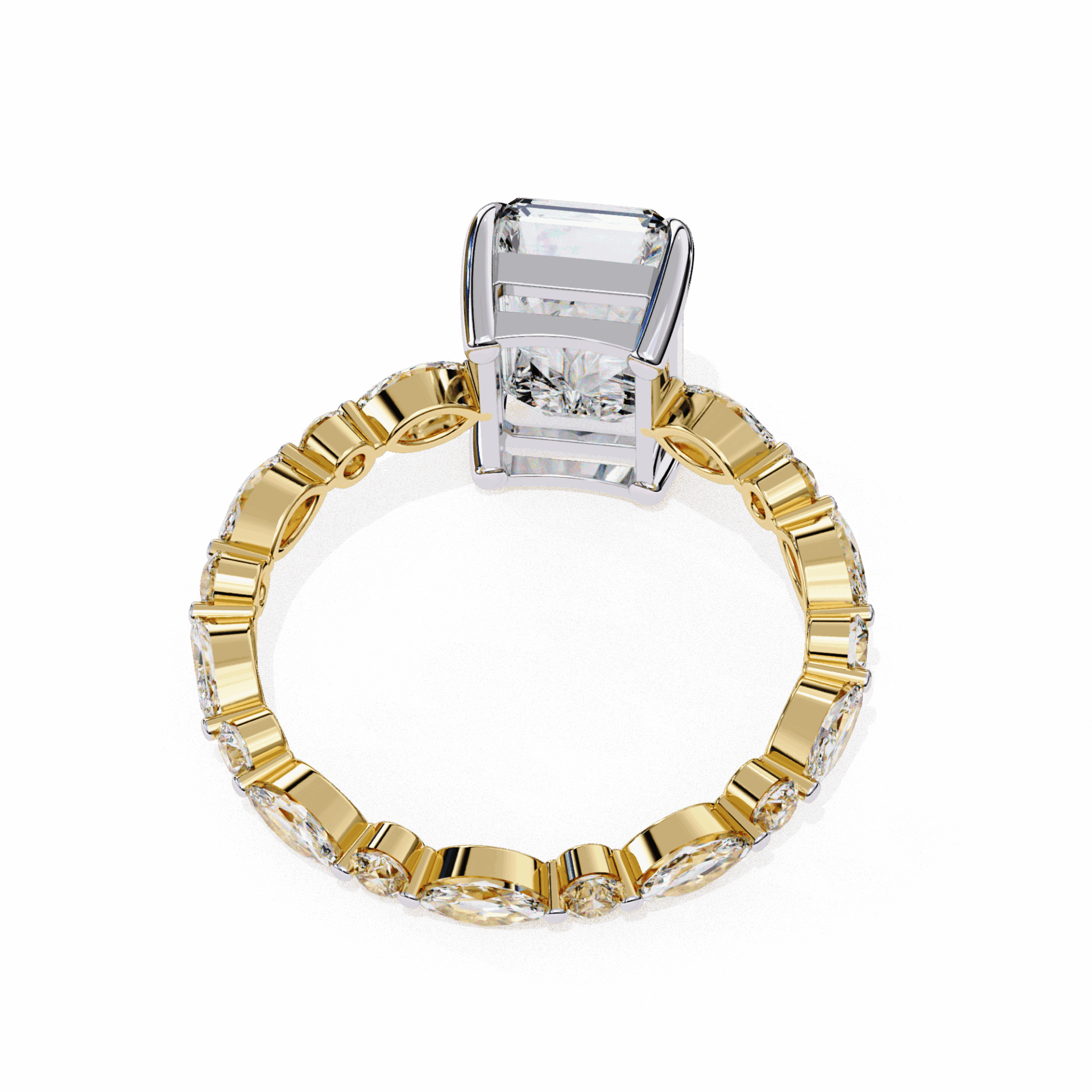 3.75 Carat Radiant Infinity Solitaire Ring in Moissanite | House of Estara