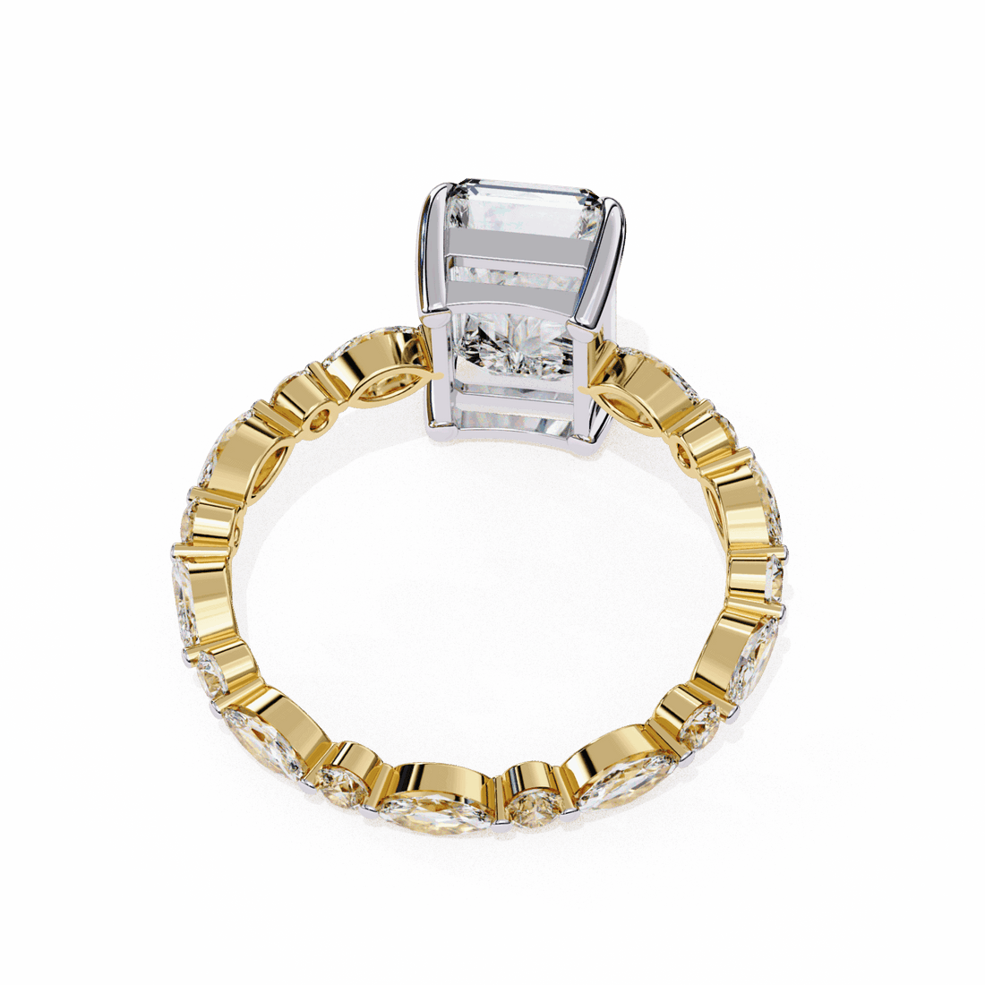 3.75 Carat Radiant Infinity Solitaire Ring in Moissanite | House of Estara