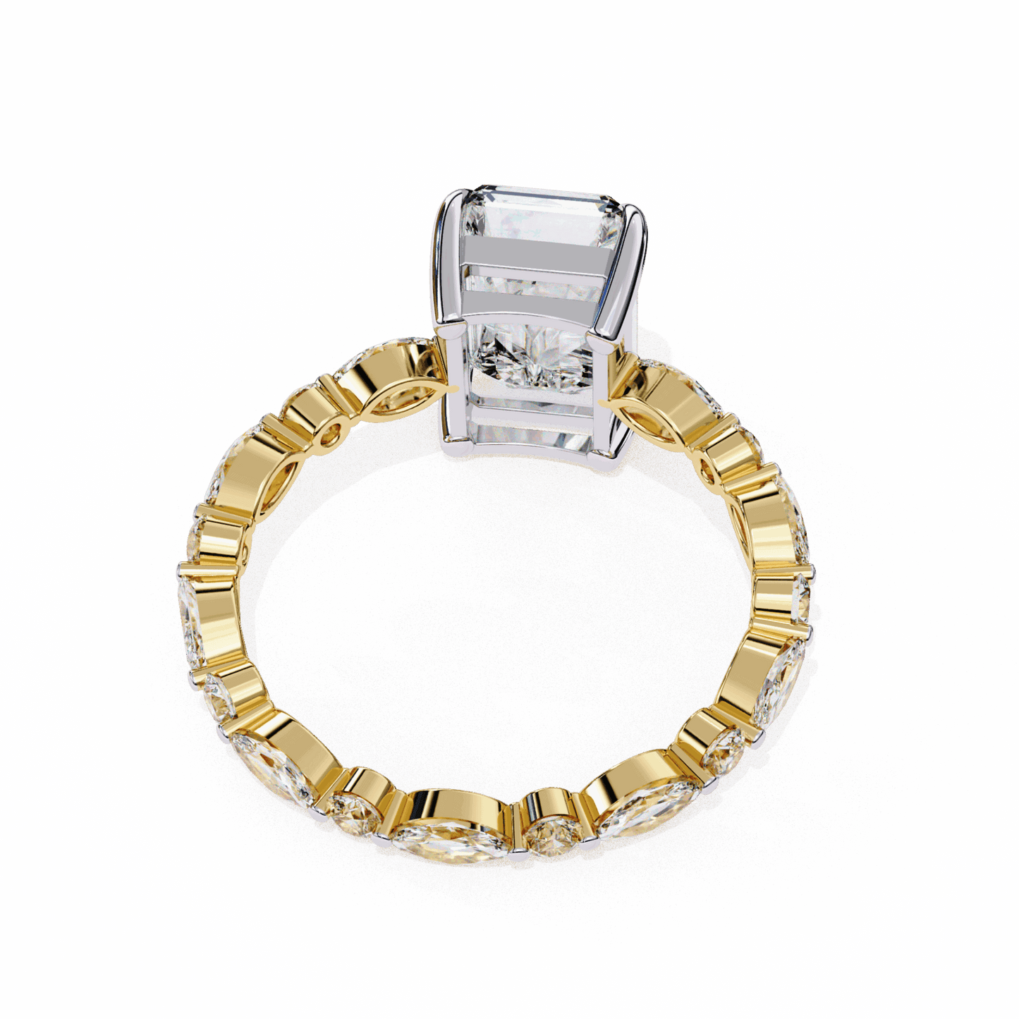 3.75 Carat Radiant Infinity Solitaire Ring in Moissanite | House of Estara