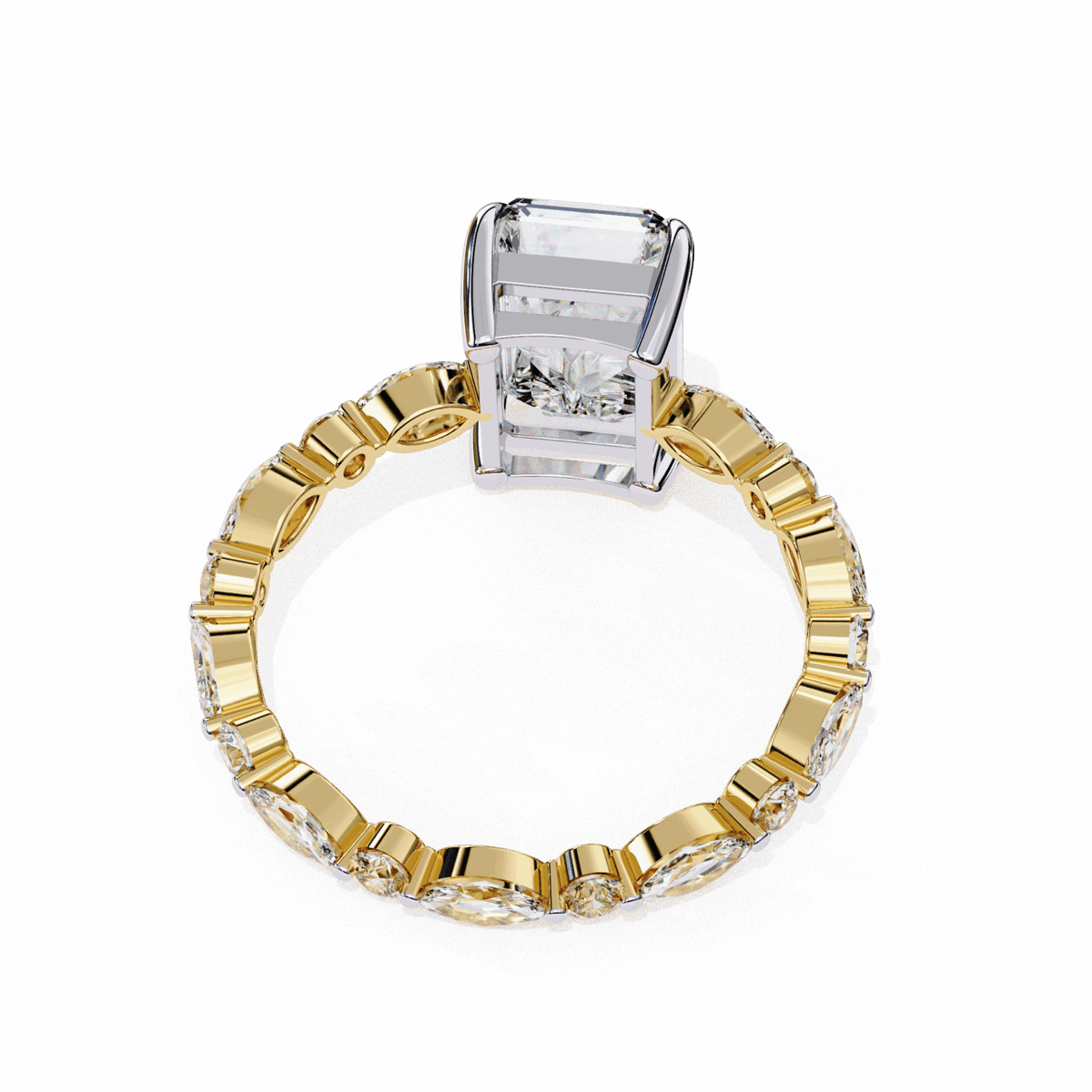 3.75 Carat Radiant Infinity Solitaire Ring in Moissanite | House of Estara